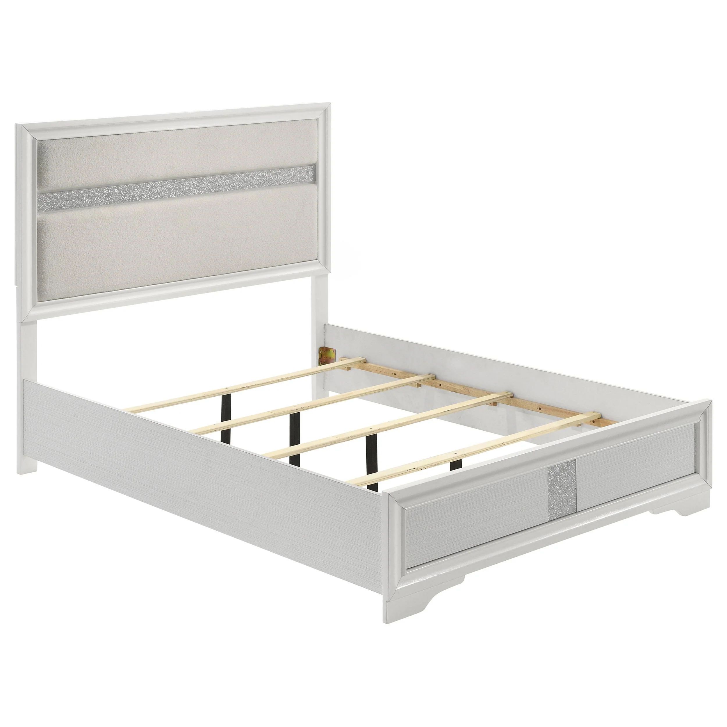 Coaster Furniture Miranda 205110Q 54-inch Upholstered Queen Panel Bed - White - Image 1