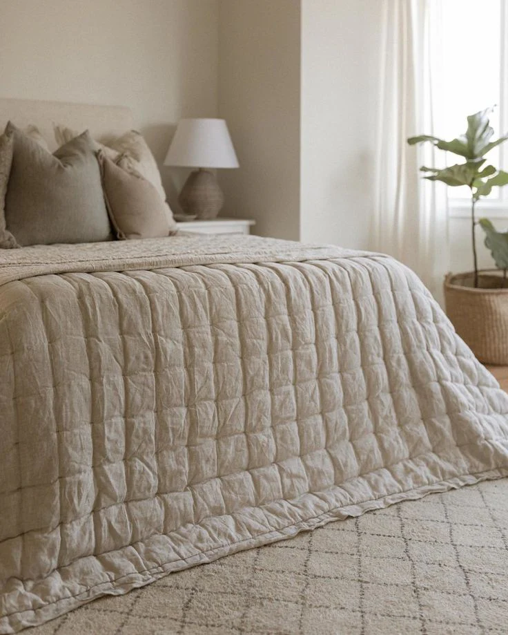 Lilly Linen Puff Ivory Coverlet - Image 2