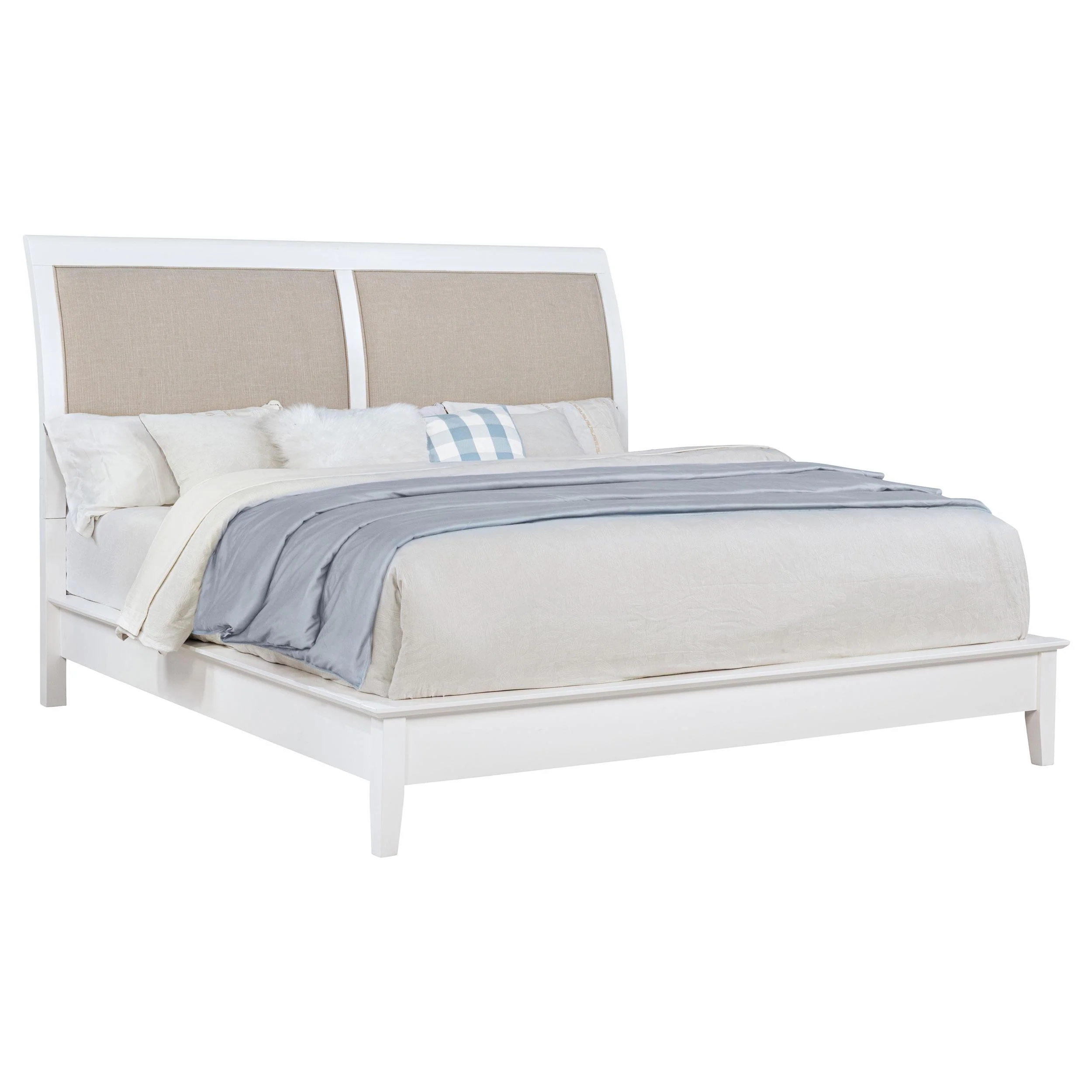 Coaster Furniture Bexhill 223471KE 56-inch Upholstered Eastern King Panel Bed - White - Image 2