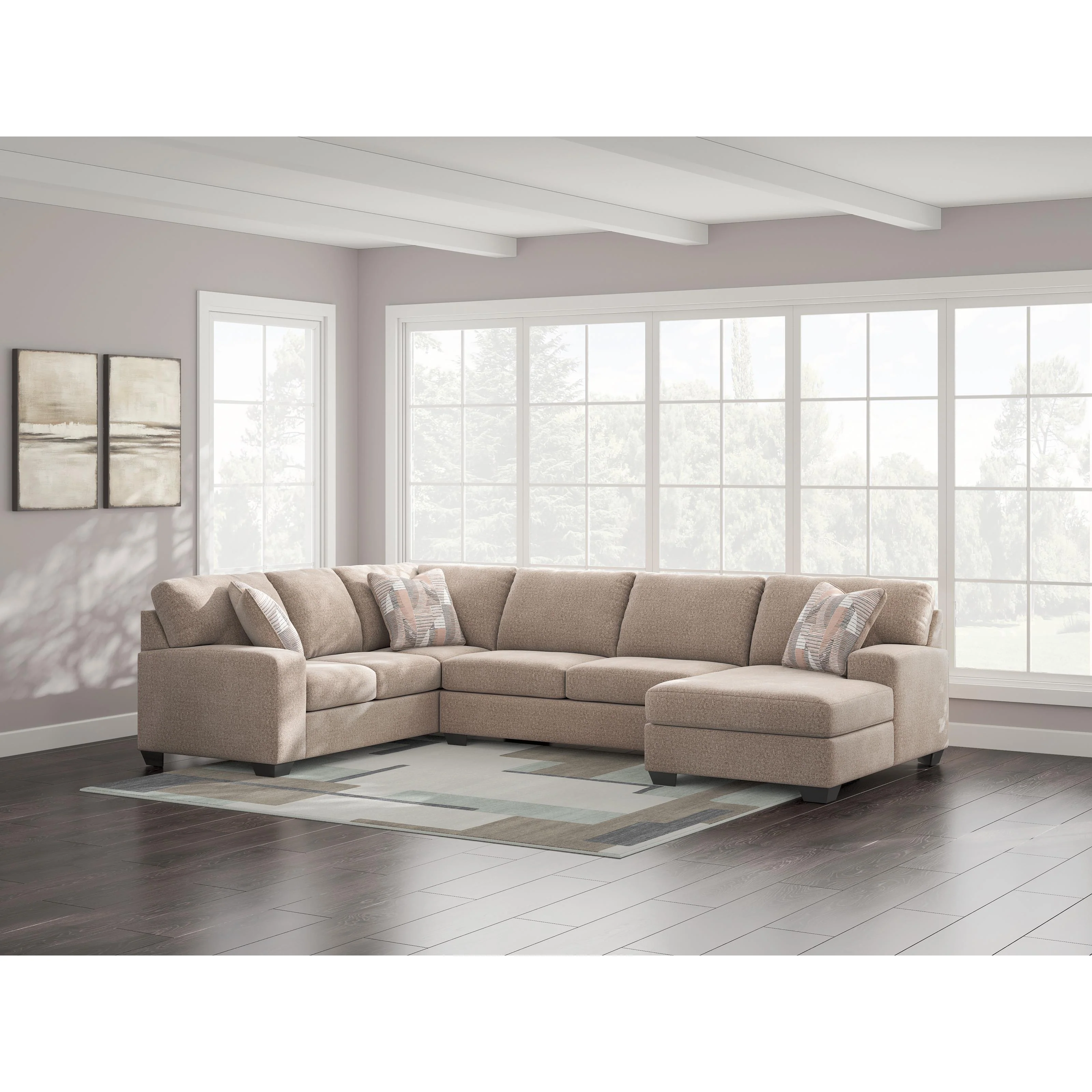 Benchcraft Newellen 48404S6 3 pc Sectional with Chaise - Image 3