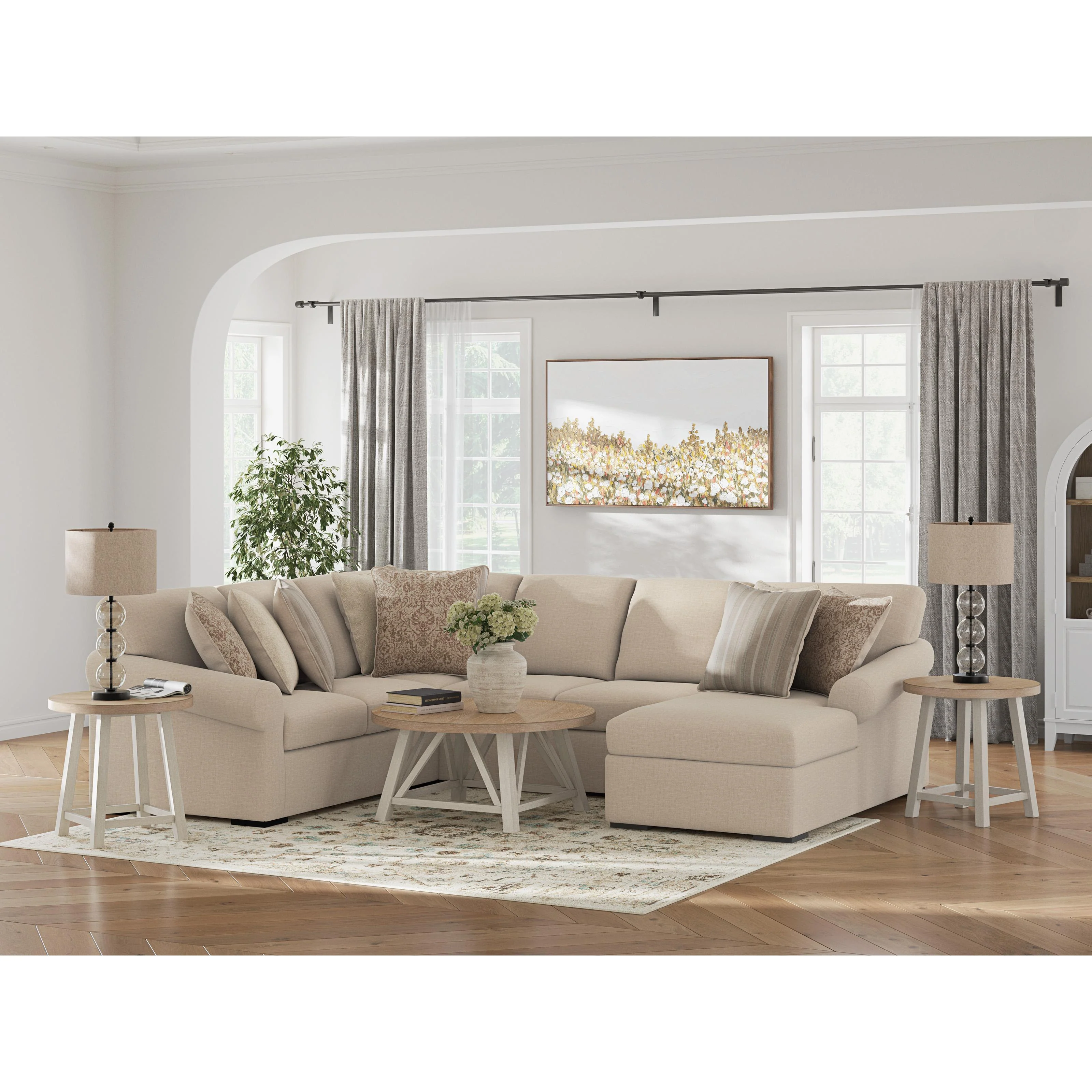 Benchcraft LadyMae 59404S3 4 pc Sectional with Chaise - Image 3