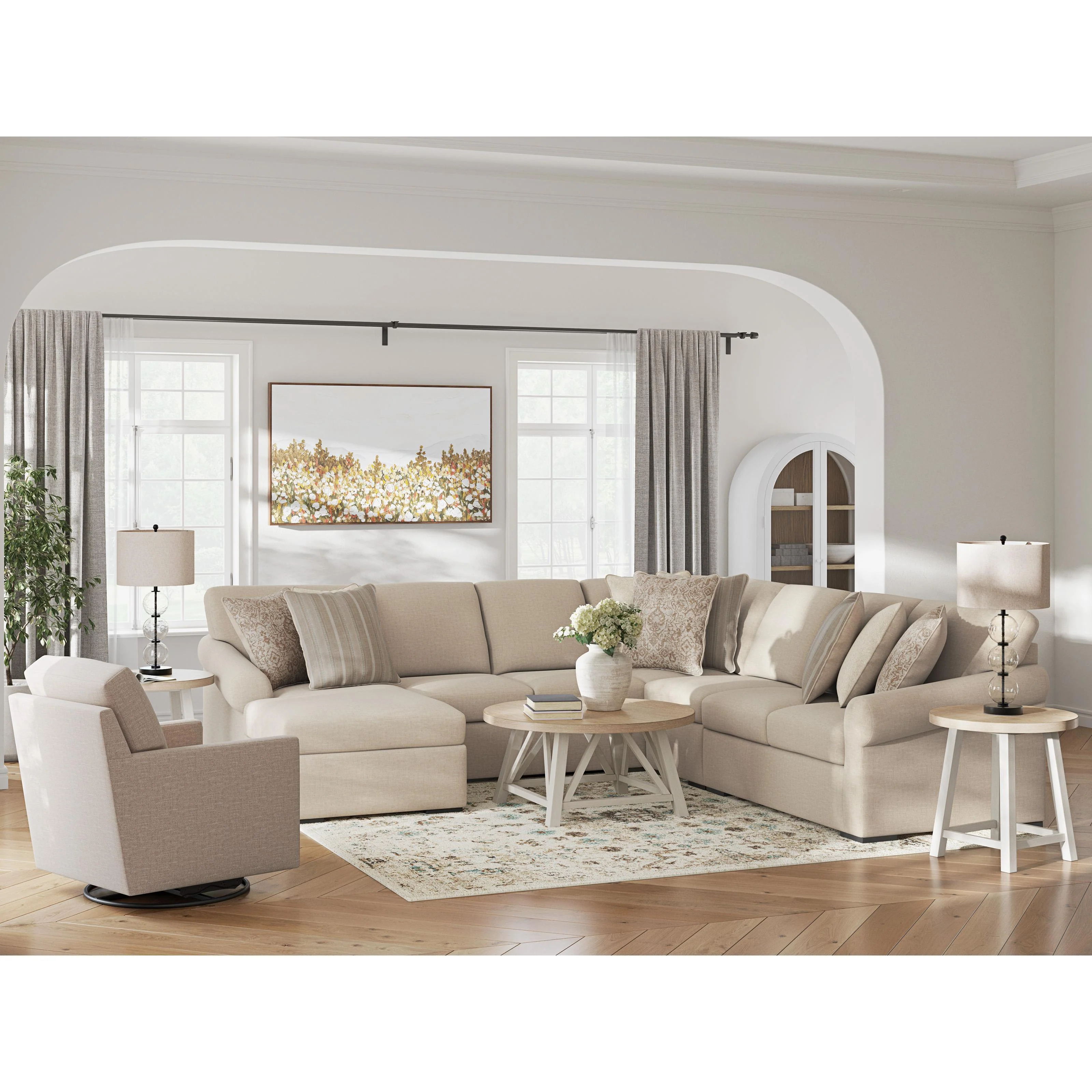 Benchcraft LadyMae 59404S8 5 pc Sectional with Chaise - Image 3