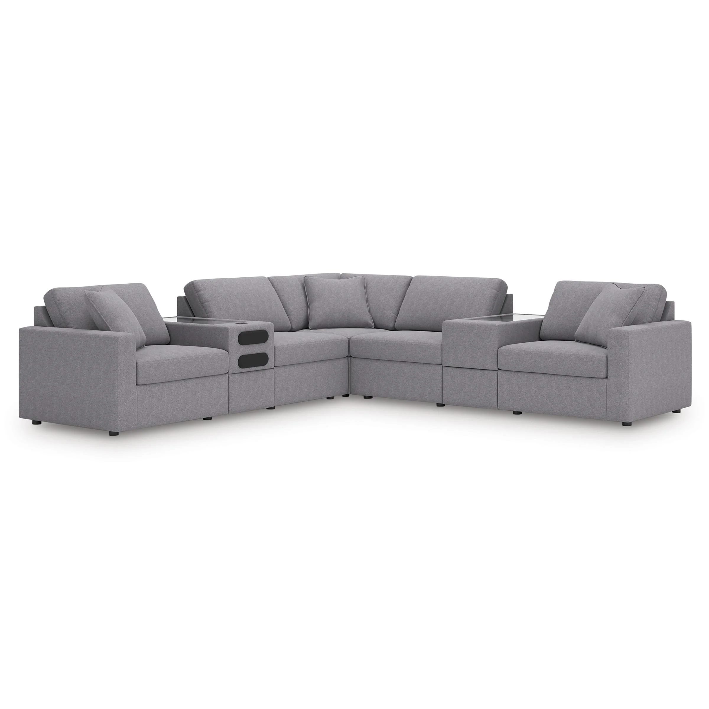 Signature Design by Ashley Modmax 92104S69 7 pc Balanced Sectional with Audio and Storage Consoles - Image 1