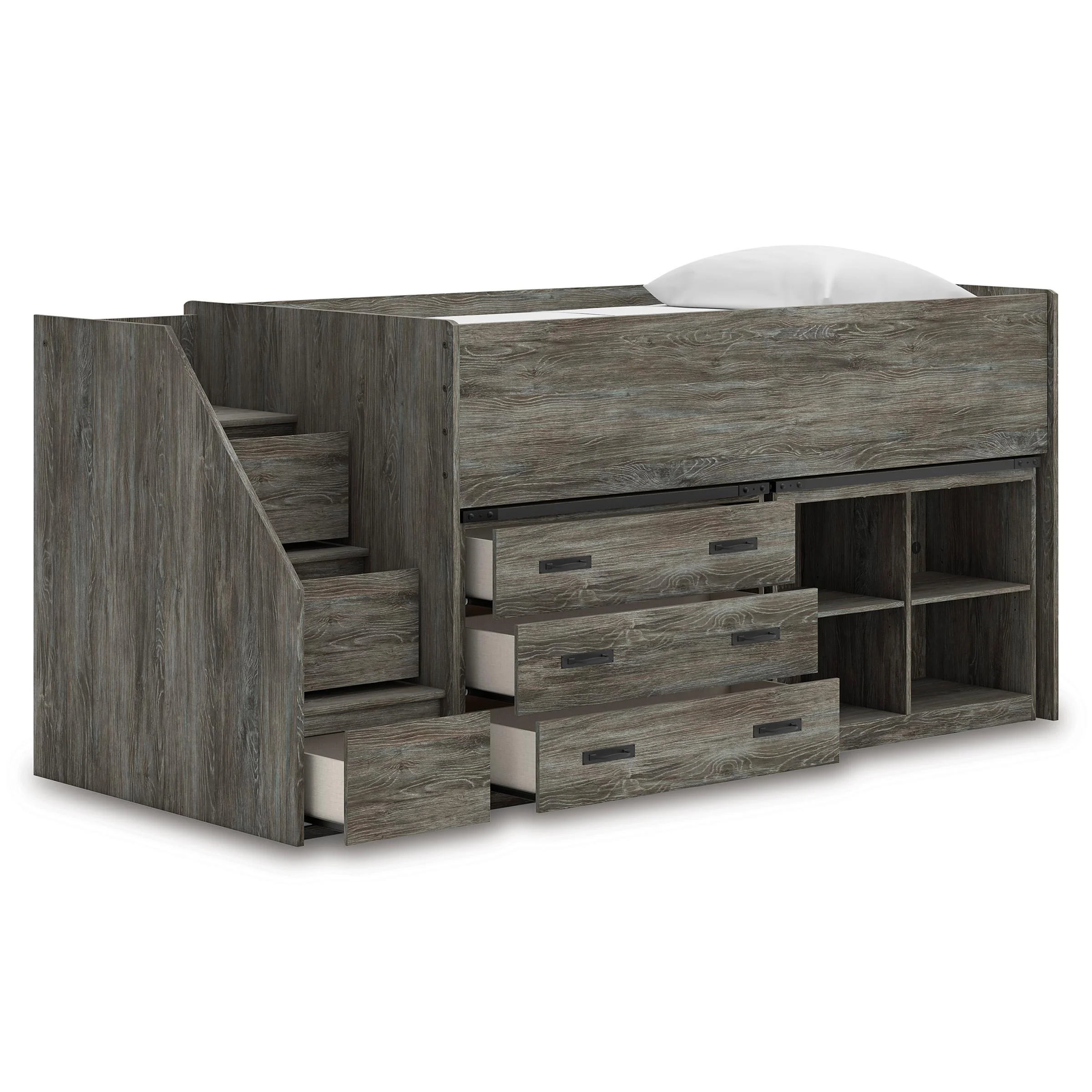 Signature Design by Ashley Frandern B4480B16 Twin Loft Bed with Bookcase and Drawer Storage - Image 2