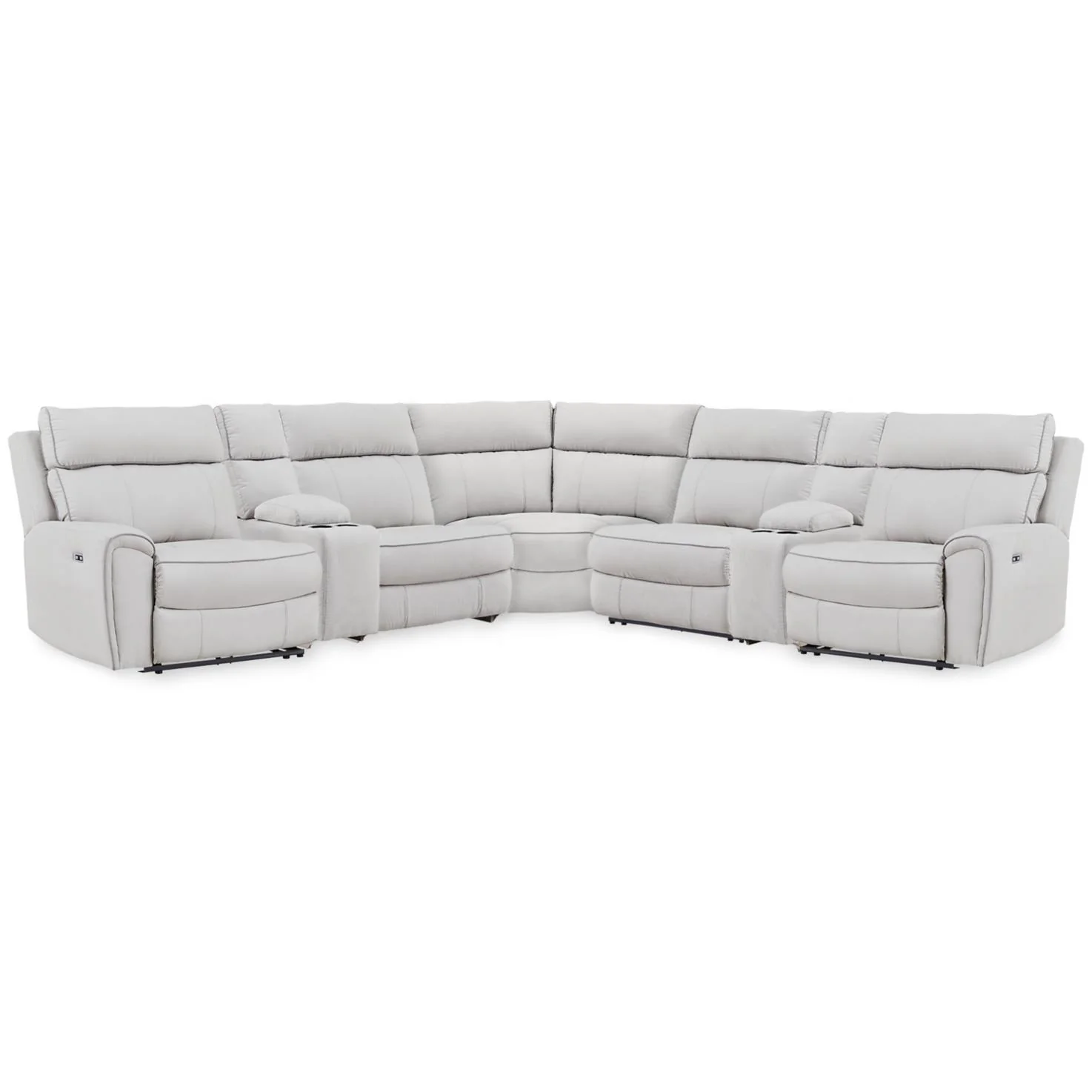 Signature Design by Ashley Social Pointe PC98802S34 7 pc Reclining Sectional with Storage Consoles - Image 1