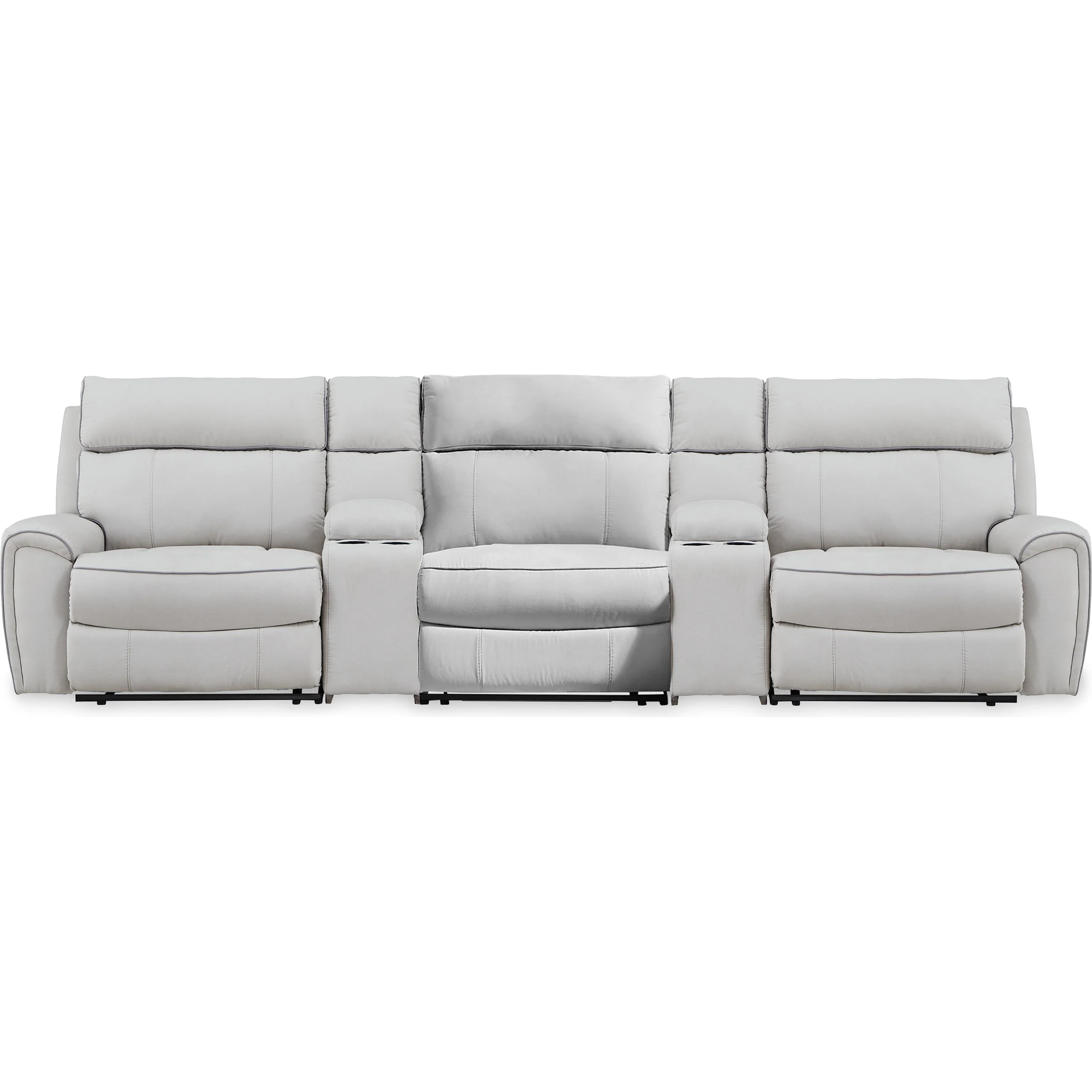 Signature Design by Ashley Social Pointe PC98802S39 5 pc Reclining Sectional with Storage Consoles - Image 1