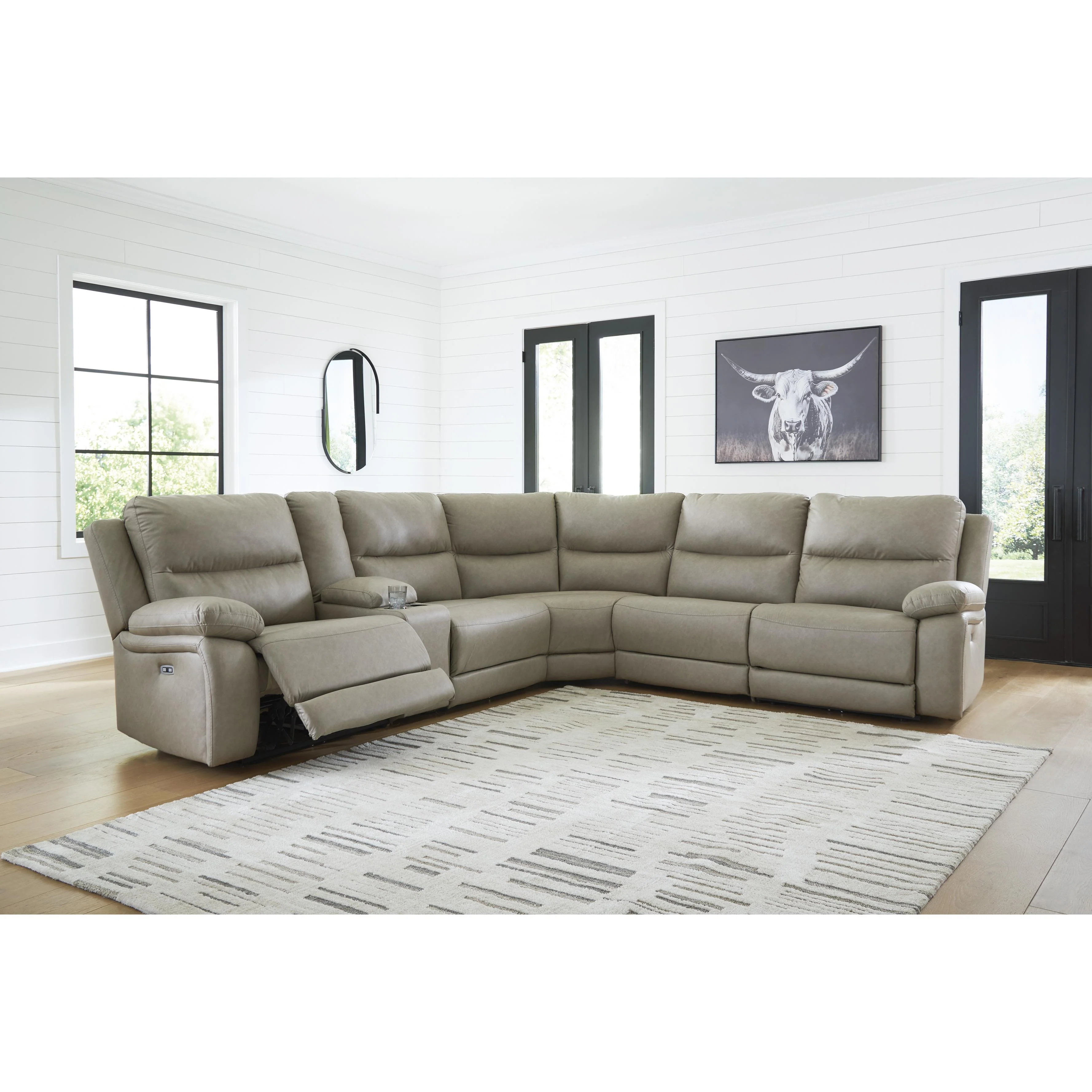 Signature Design by Ashley Narwhal Place PC99201S36 6 pc Reclining Sectional with Storage Console - Image 2