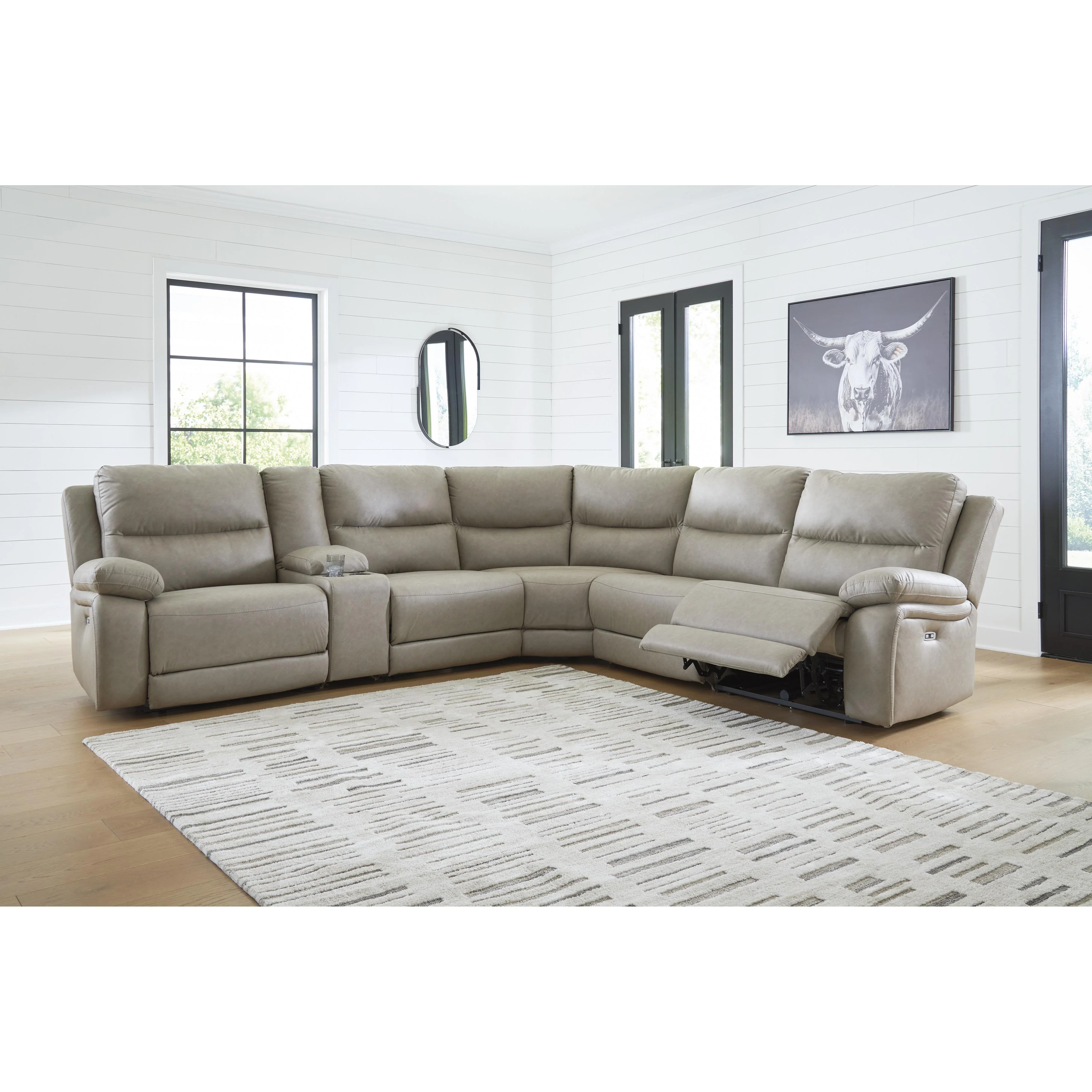 Signature Design by Ashley Narwhal Place PC99201S36 6 pc Reclining Sectional with Storage Console - Image 3