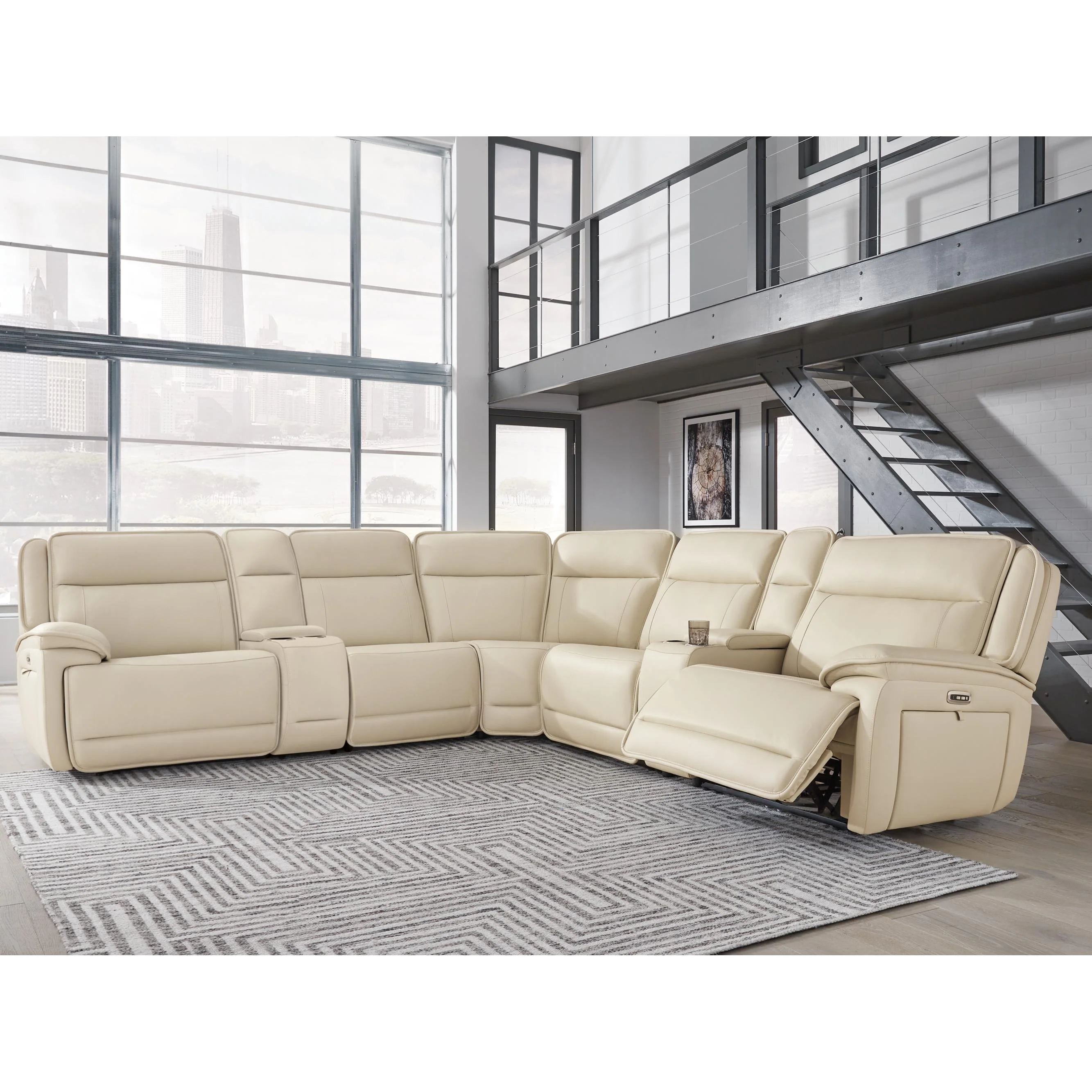 Signature Design by Ashley Double Deal U13001S9 7 pc Reclining Sectional with 2 Consoles - Image 2