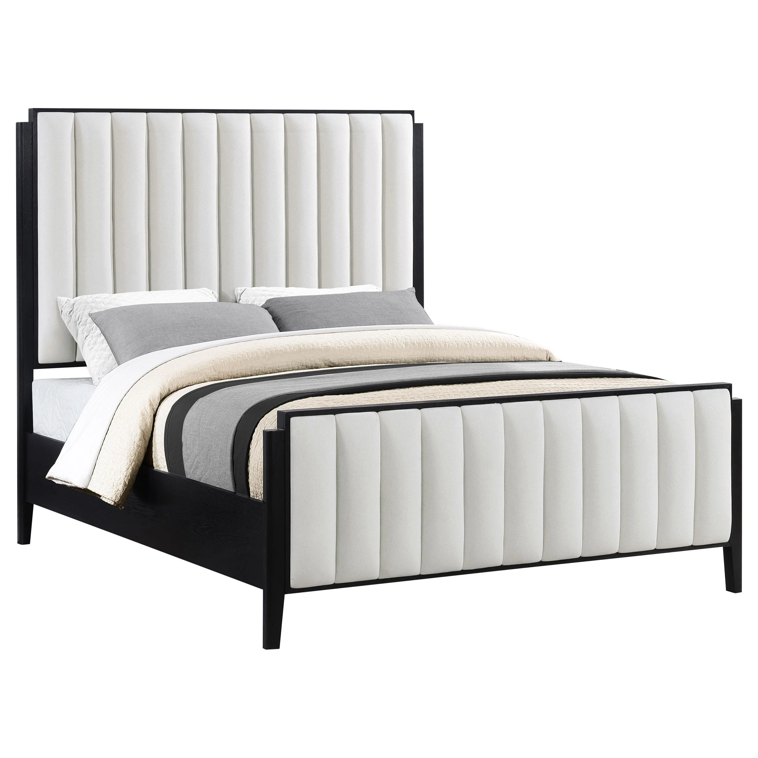 Coaster Furniture Brookmead 224710KE 60-inch Upholstered Eastern King Bed - Black - Image 2