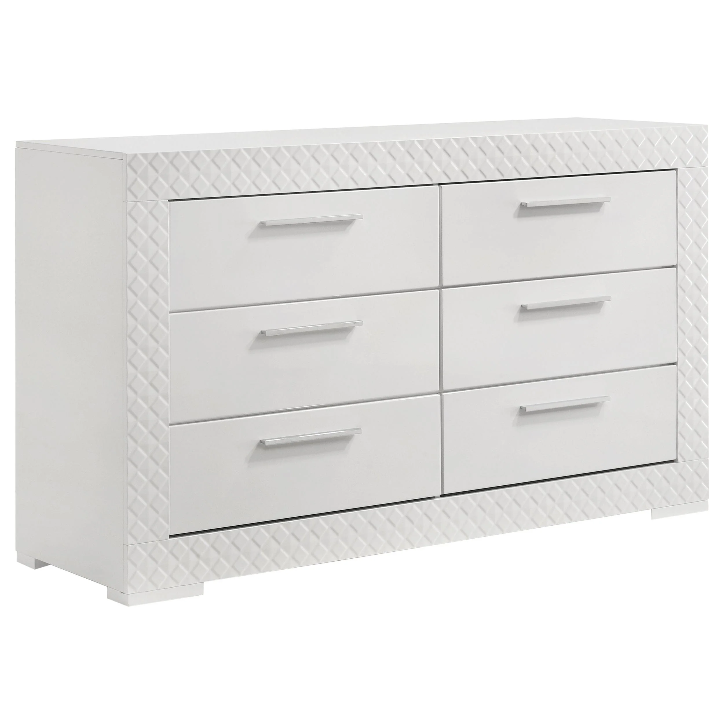 Coaster Furniture Ives 224943 6-Drawer Dresser Cabinet – White High Gloss