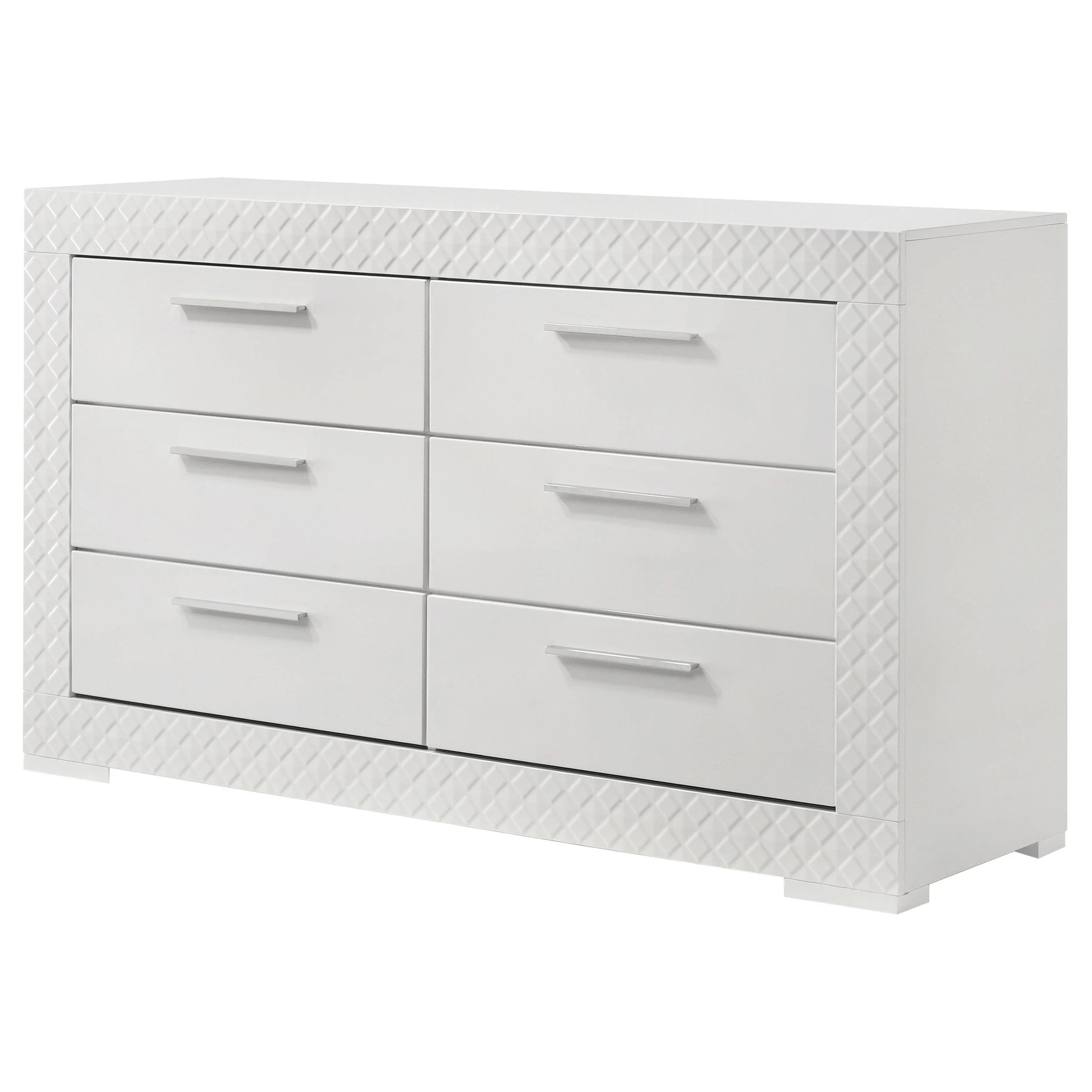Coaster Furniture Ives 224943 6-Drawer Dresser Cabinet - White High Gloss - Image 3