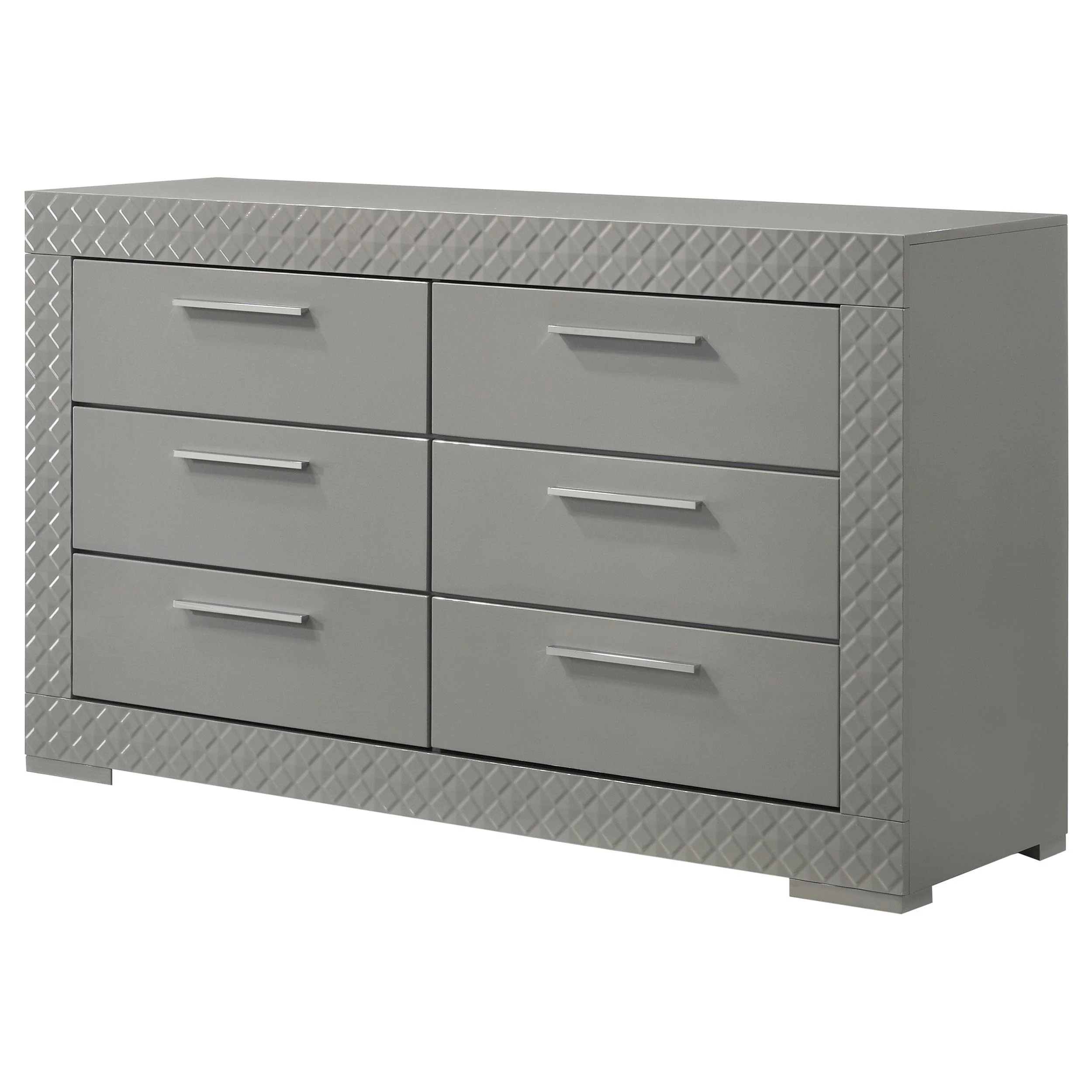 Coaster Furniture Ives 224973 6-Drawer Dresser Cabinet - Grey High Gloss - Image 3