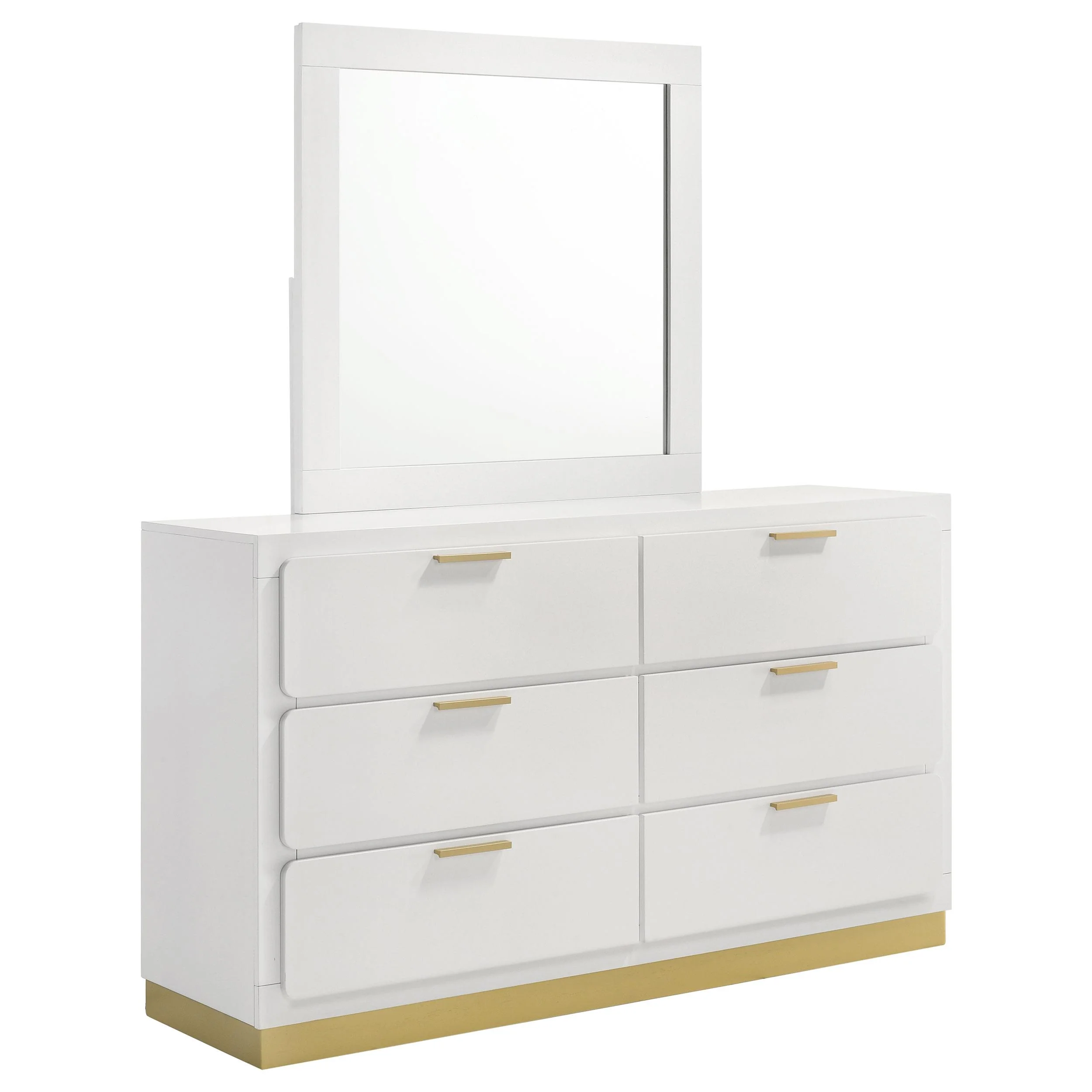 Coaster Furniture Caraway 224773M 6-Drawer Dresser with Mirror - White - Image 1