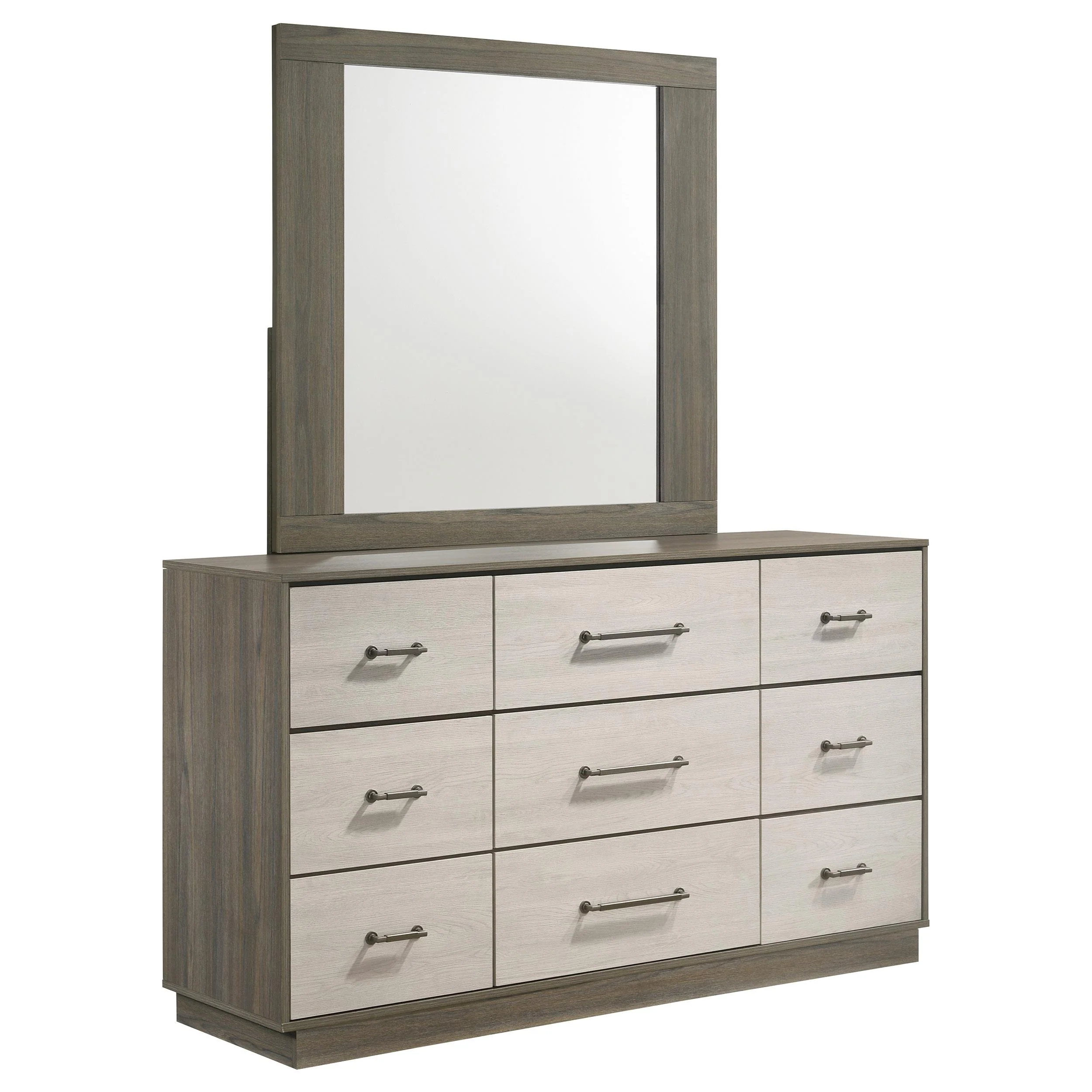 Coaster Furniture Fenwick 224983M 9-Drawer Dresser with Mirror – Grey Oak