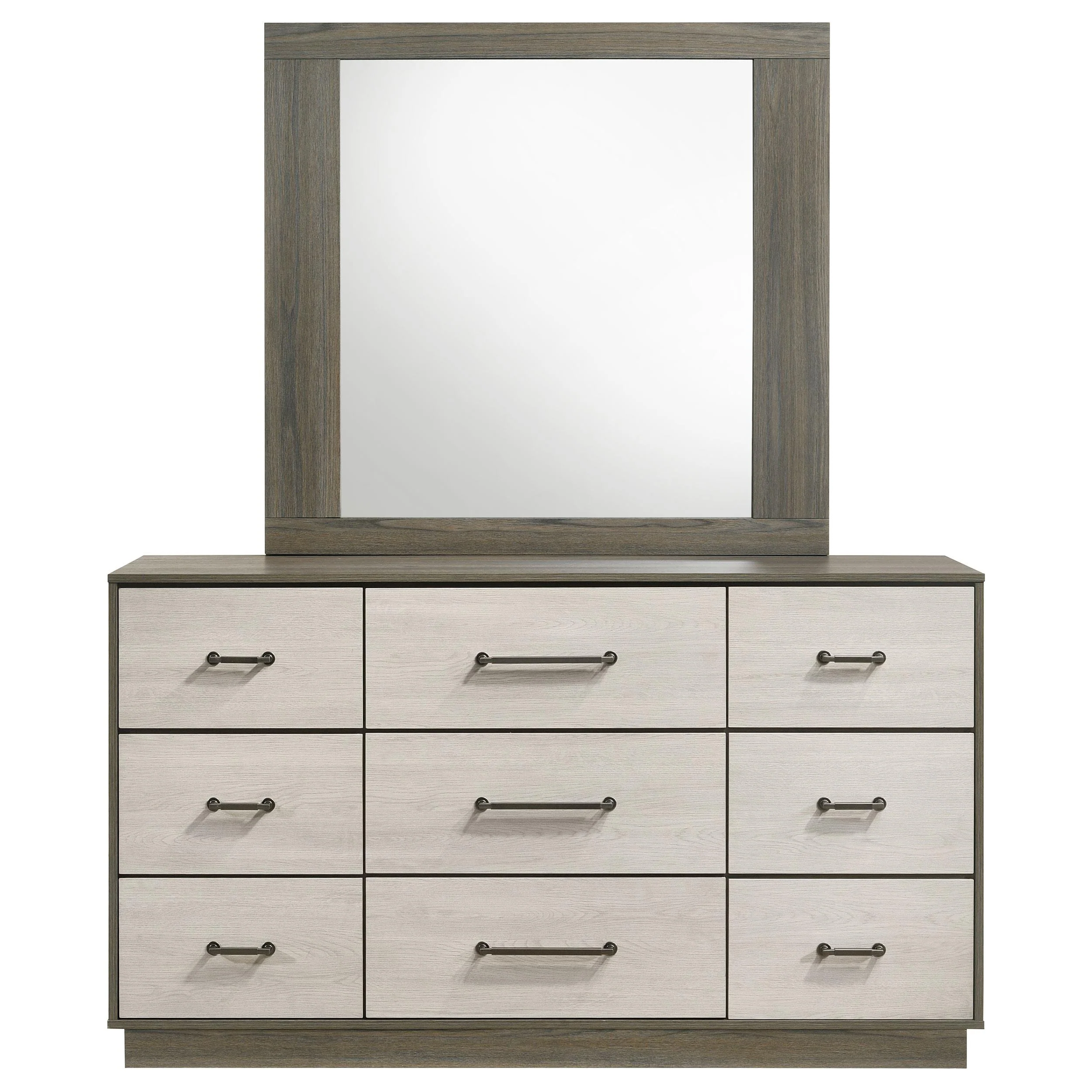 Coaster Furniture Fenwick 224983M 9-Drawer Dresser with Mirror - Grey Oak - Image 2
