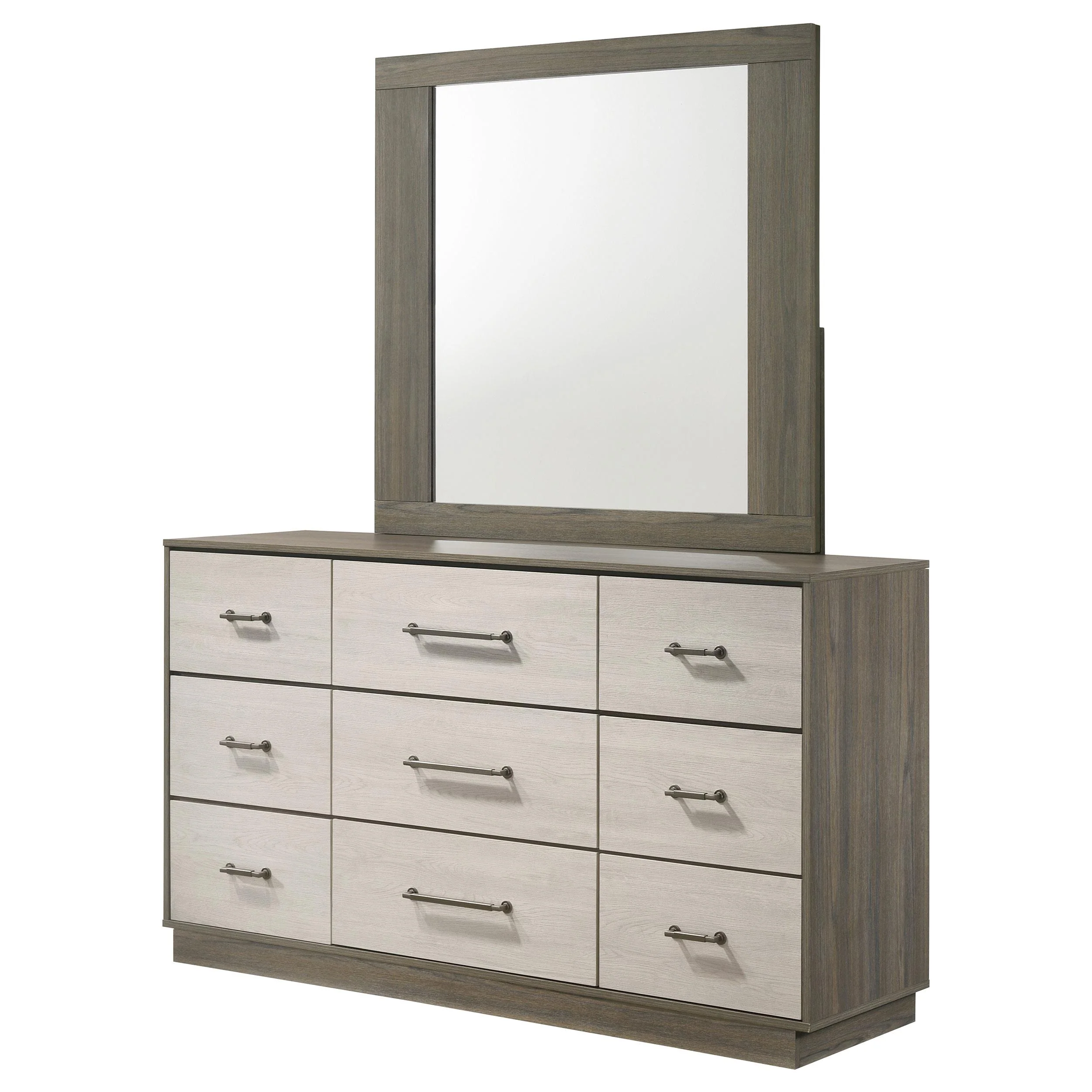 Coaster Furniture Fenwick 224983M 9-Drawer Dresser with Mirror - Grey Oak - Image 3
