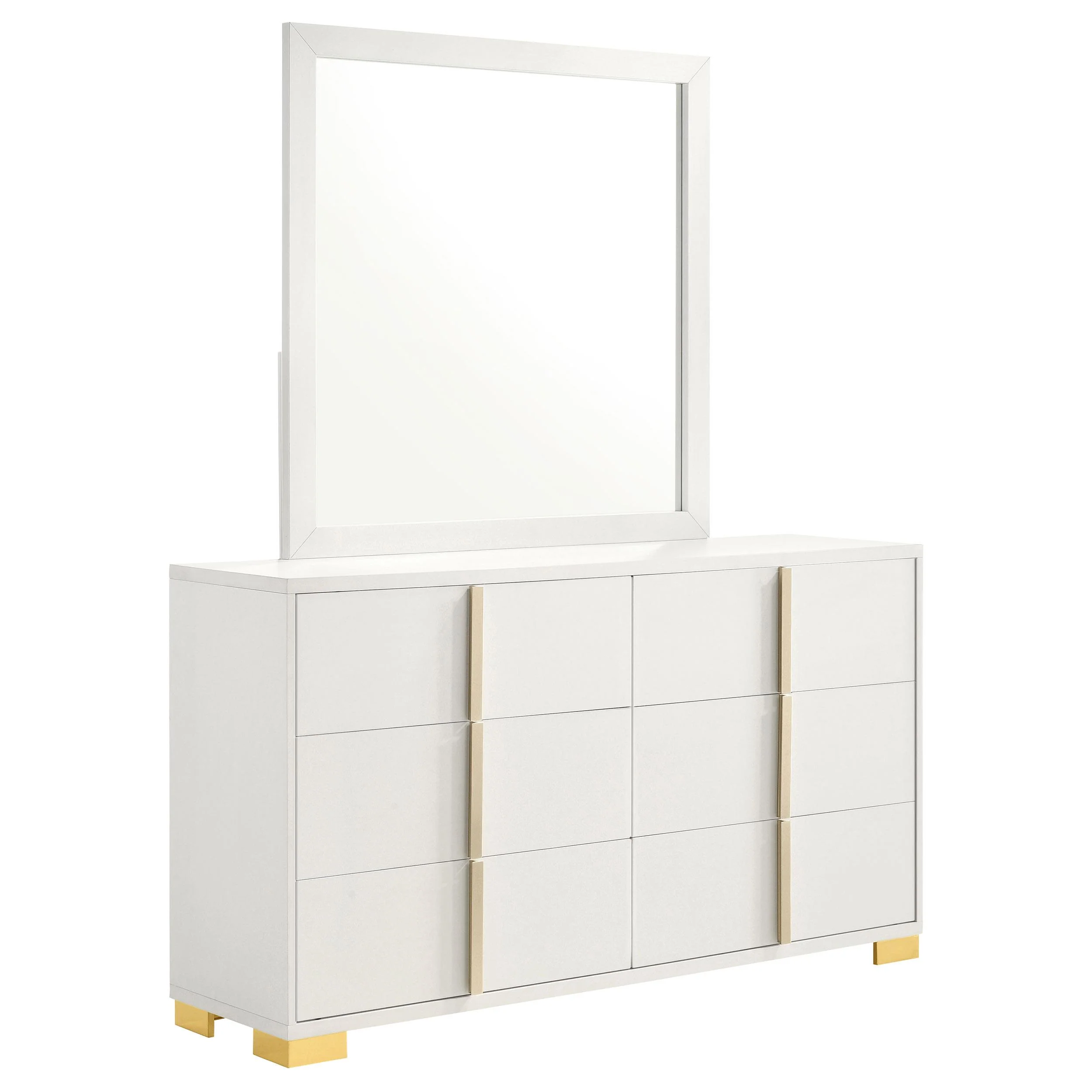 Coaster Furniture Marceline 222933M 6-Drawer Dresser with Mirror - White - Image 1