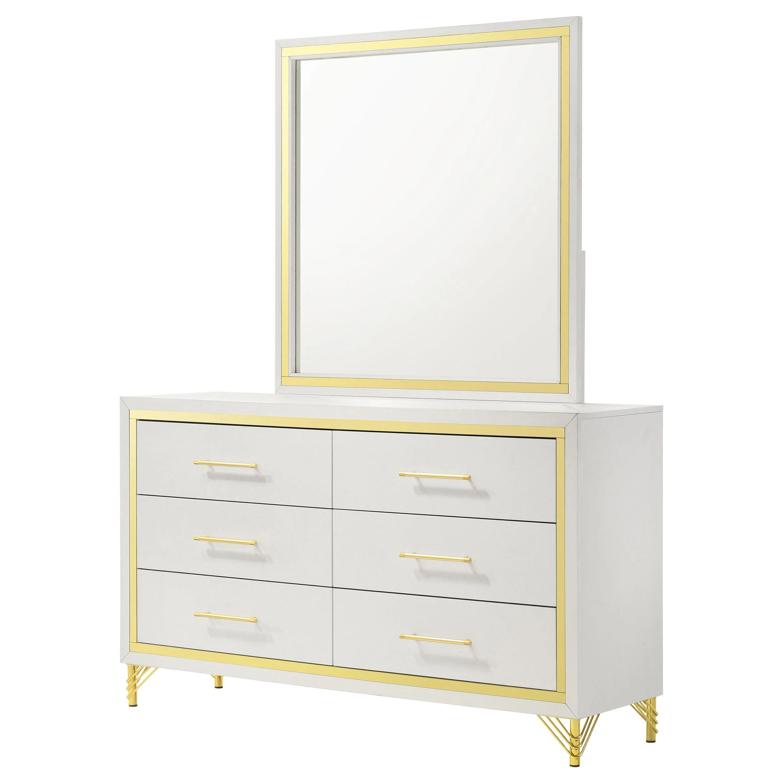 Coaster Furniture Lucia 224733M 6-Drawer Dresser with Mirror - White - Image 3
