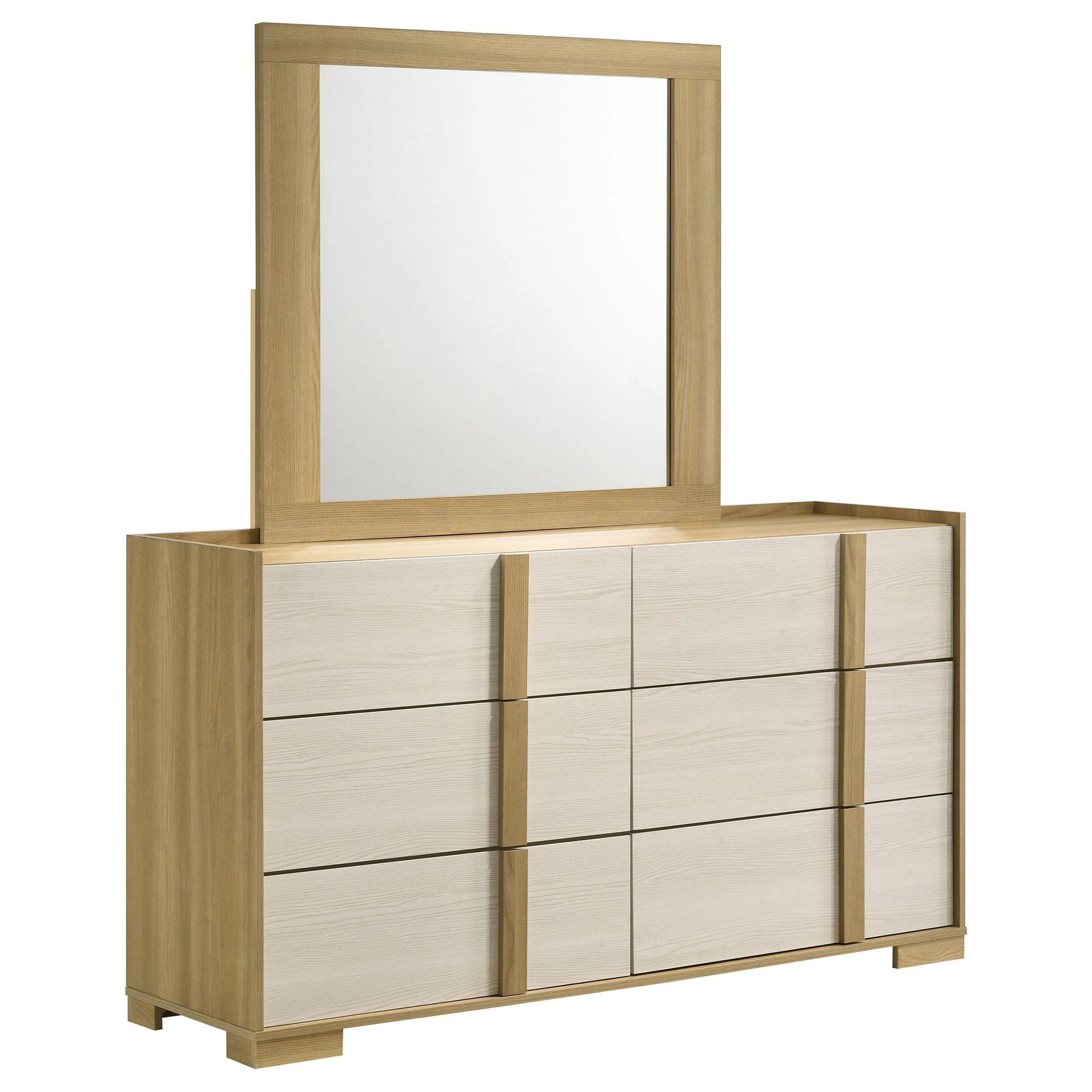 Coaster Furniture Hyland 215653M 6-Drawer Dresser with Mirror – Natural