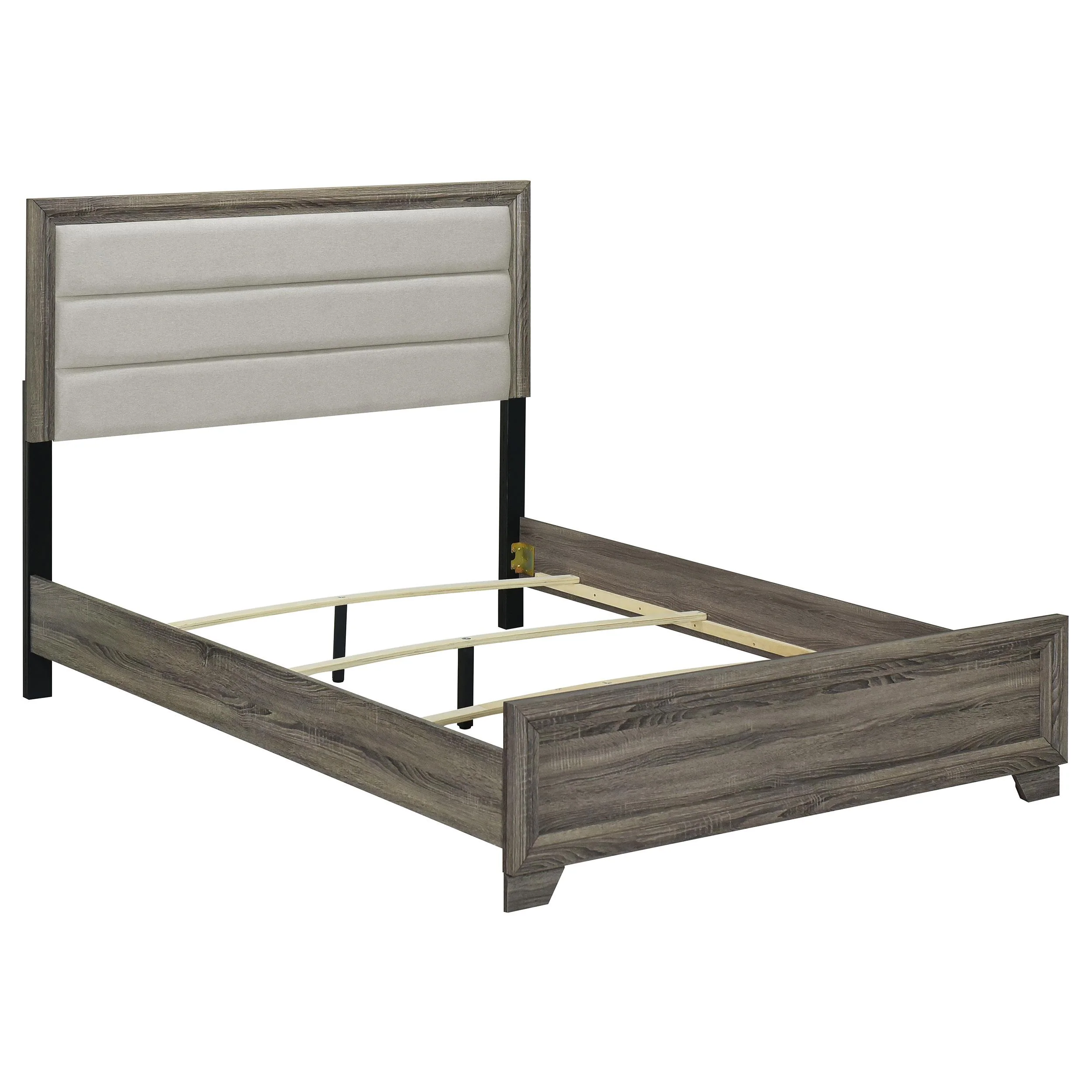 Coaster Furniture Wright 223341Q 52-inch Upholstered Queen Bed - Brown Oak - Image 1