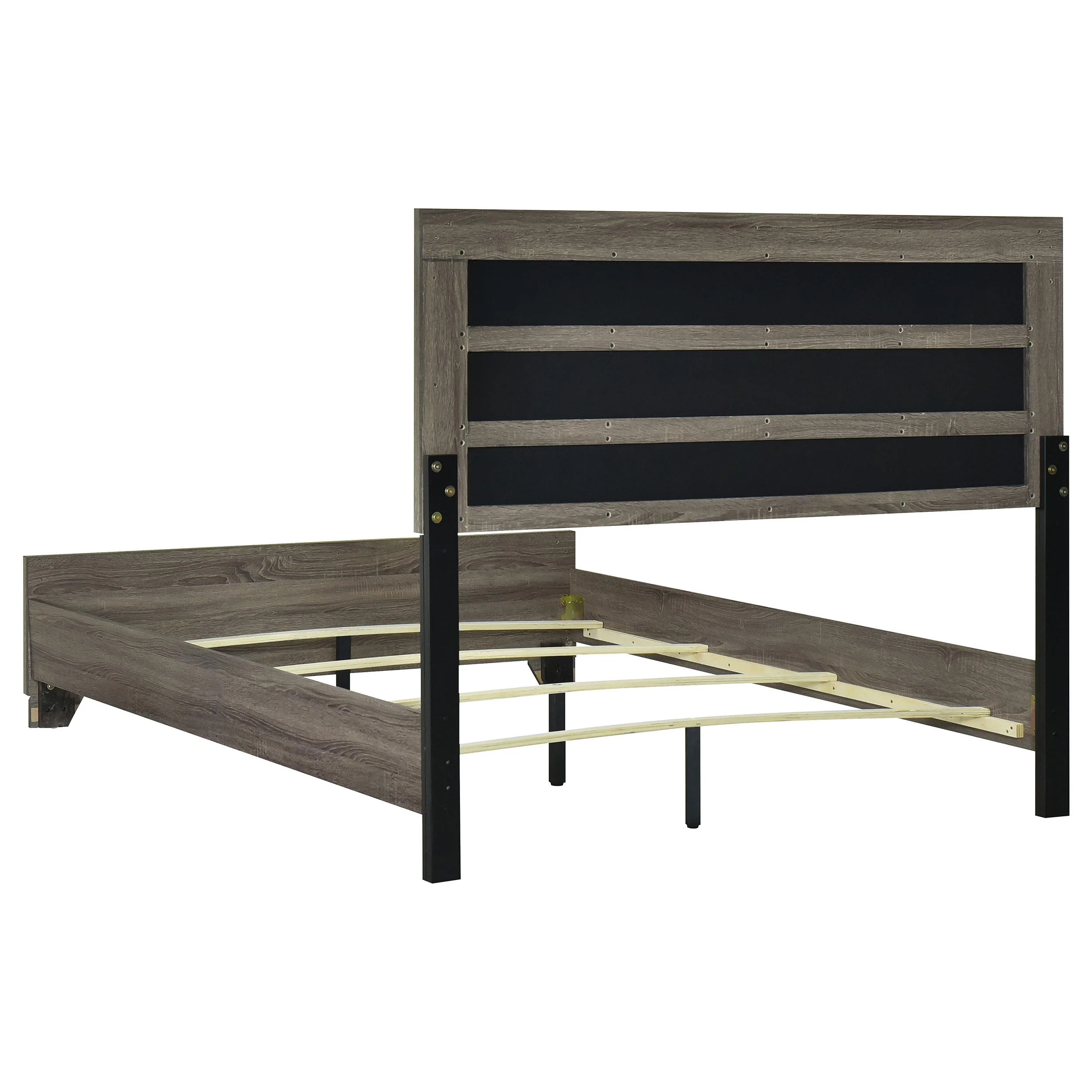 Coaster Furniture Wright 223341Q 52-inch Upholstered Queen Bed - Brown Oak - Image 3