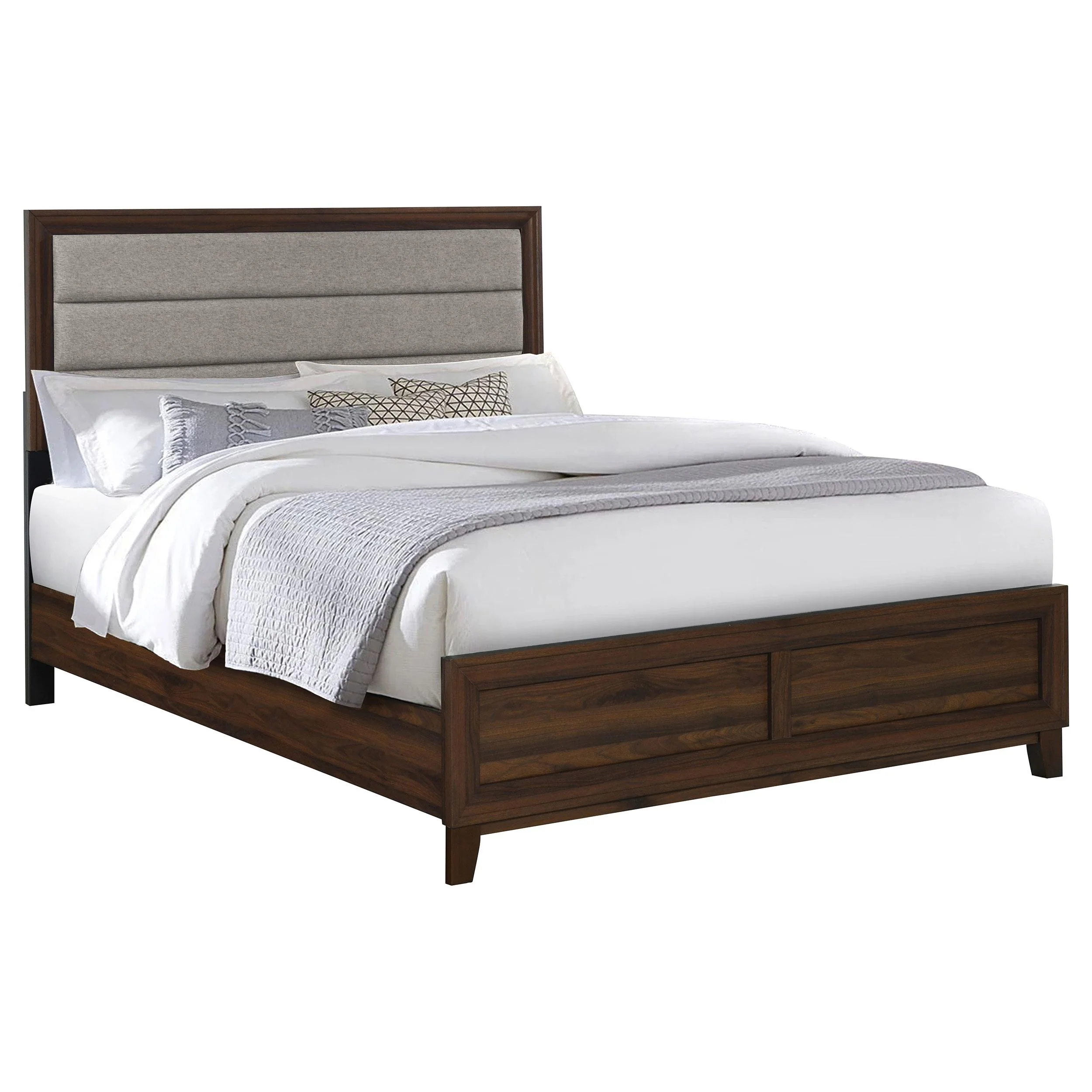 Coaster Furniture Welsley 223441Q 50-inch Upholstered Queen Bed - Walnut - Image 2