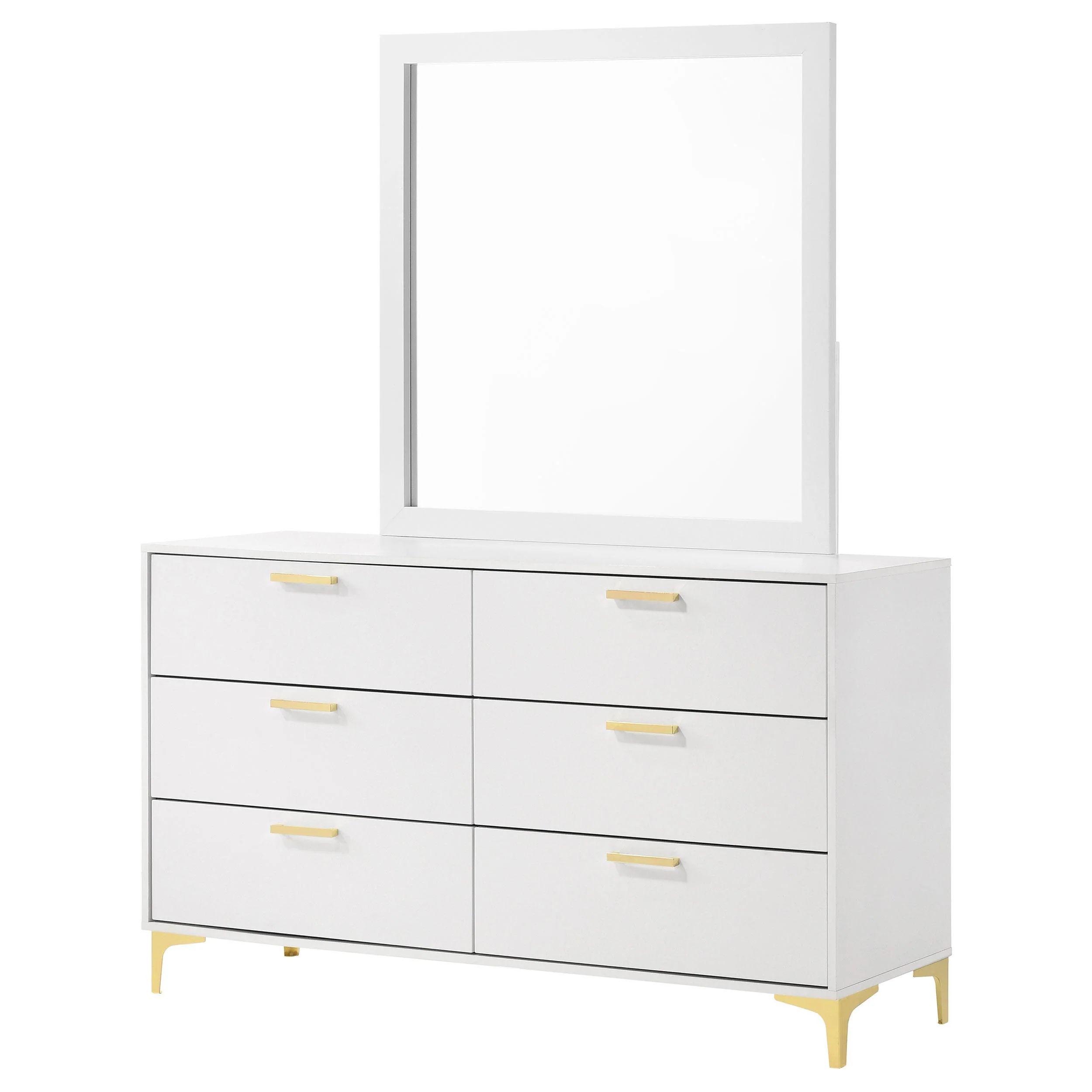 Coaster Furniture Kendall 224403M 6-Drawer Dresser with Mirror - White - Image 3
