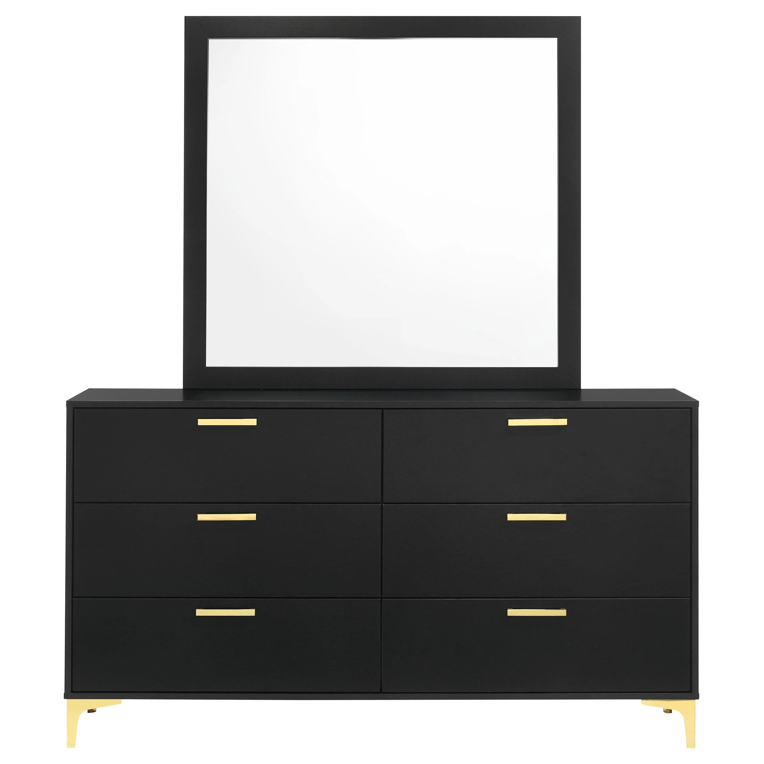 Coaster Furniture Kendall 224453M 6-Drawer Dresser with Mirror - Black - Image 2