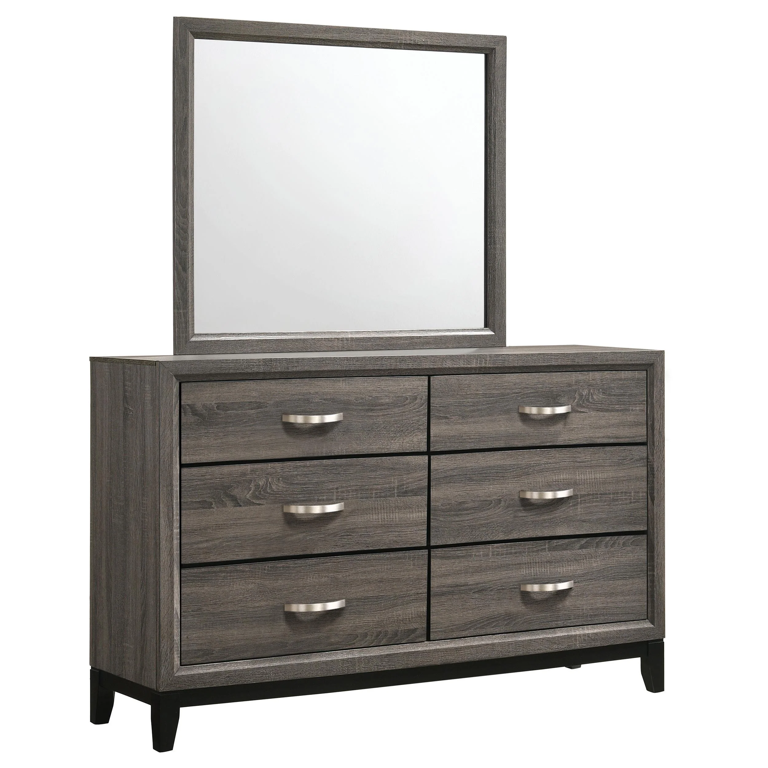 Coaster Furniture Watson 212423M 6-Drawer Dresser with Mirror – Grey Oak
