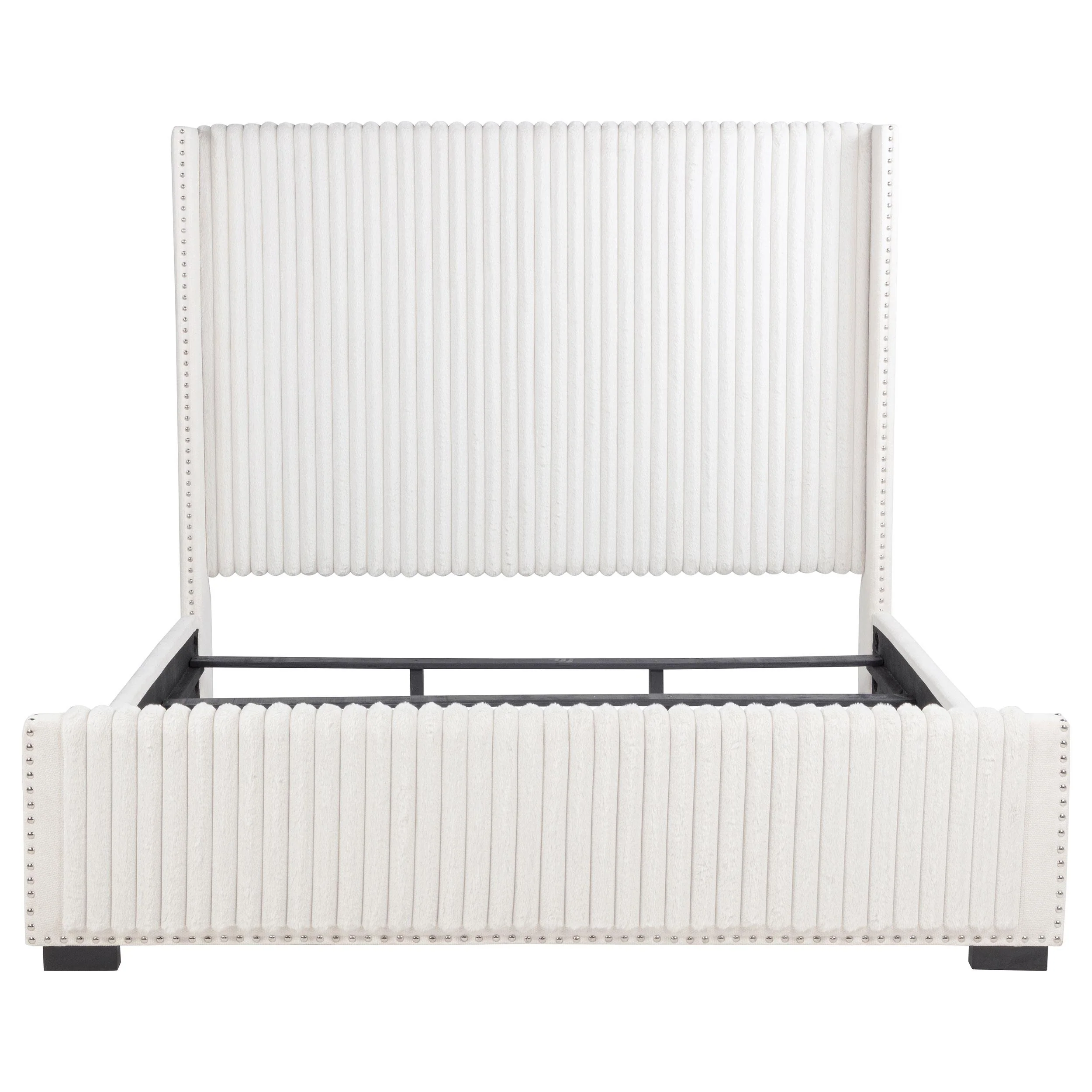 Coaster Furniture Natasha 306051KE 65-inch Upholstered Eastern King Wingback Bed - Cream - Image 3