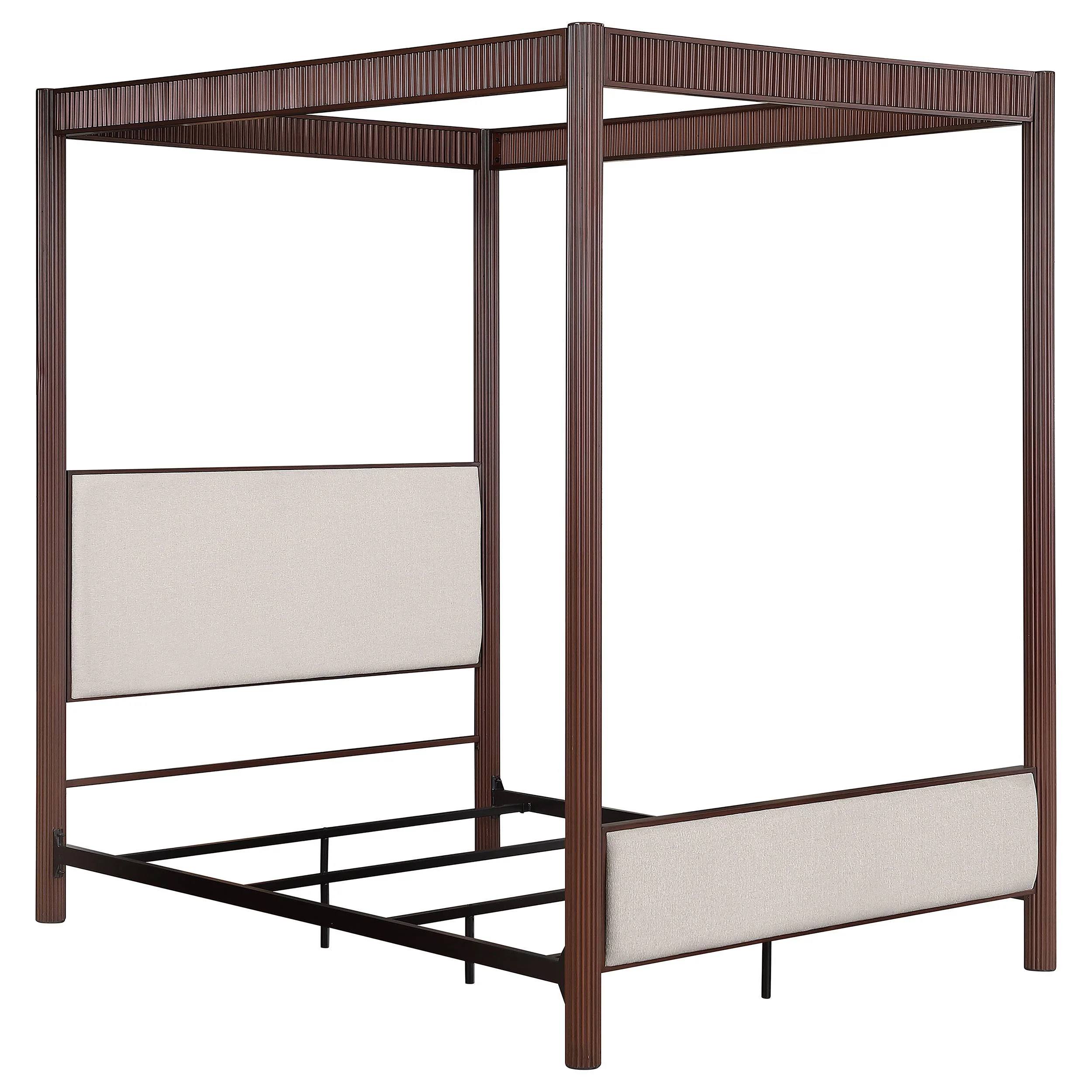 Coaster Furniture Zimmerlee 360331Q 89-inch Metal Queen Canopy Bed - Rust Brown - Image 1