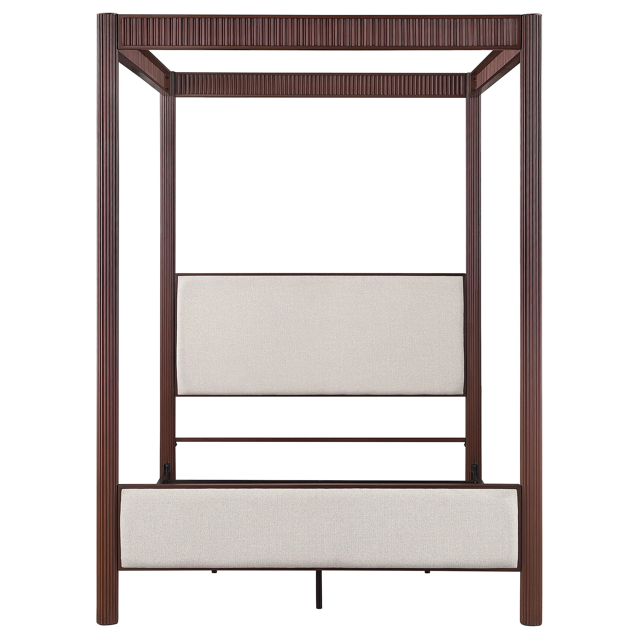 Coaster Furniture Zimmerlee 360331KE 89-inch Metal Eastern King Canopy Bed - Rust Brown - Image 2