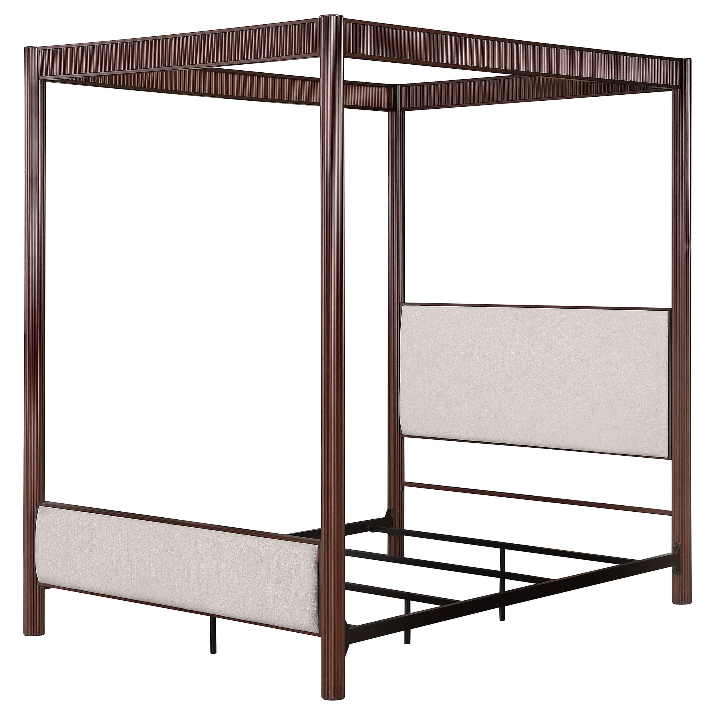 Coaster Furniture Zimmerlee 360331KE 89-inch Metal Eastern King Canopy Bed - Rust Brown - Image 3