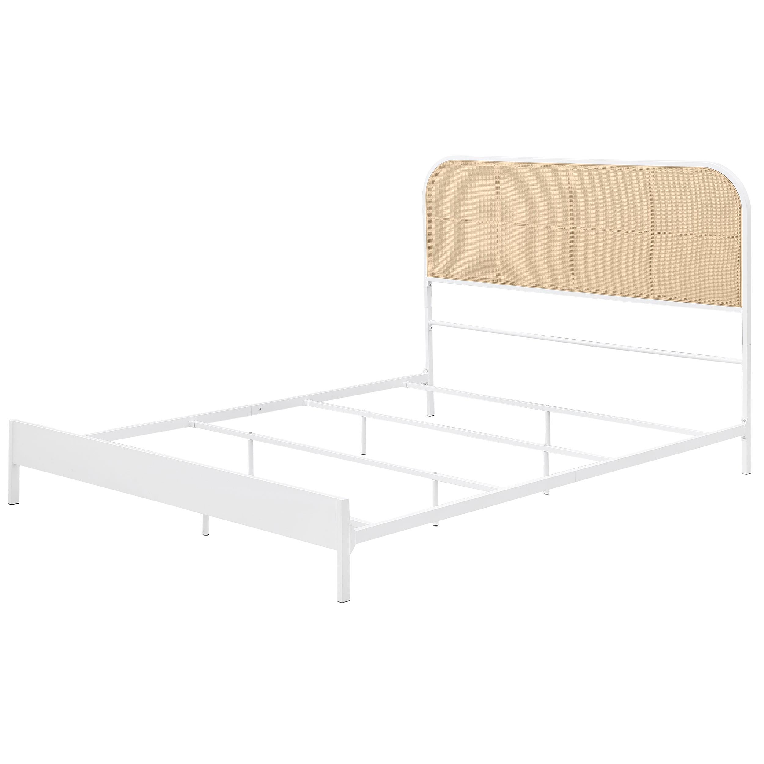 Coaster Furniture Amherst 360301Q Radio Weave Rattan Metal Queen Bed - White - Image 3