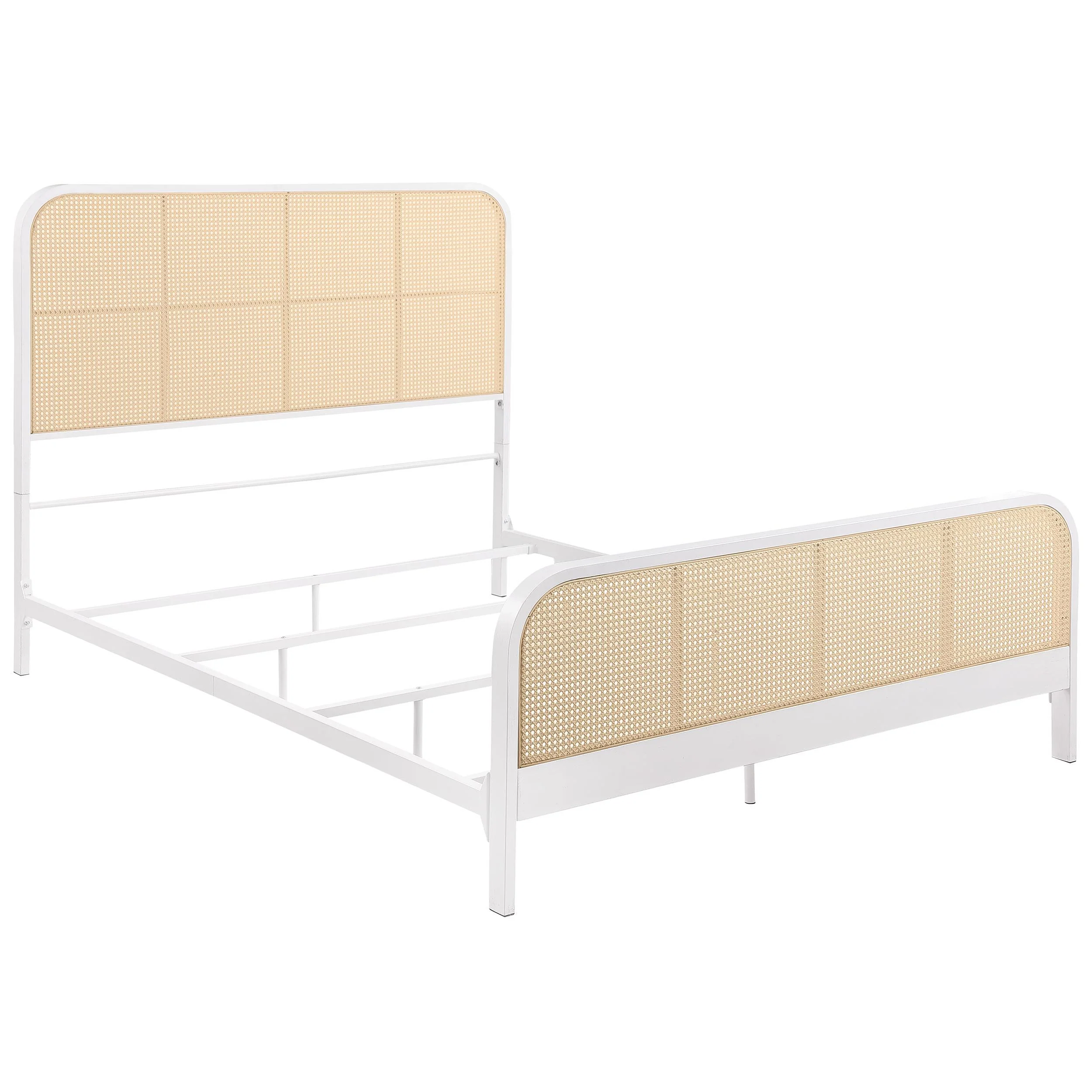 Coaster Furniture Lanewood 360251Q Open Cane Webbing Metal Queen Bed - White - Image 1