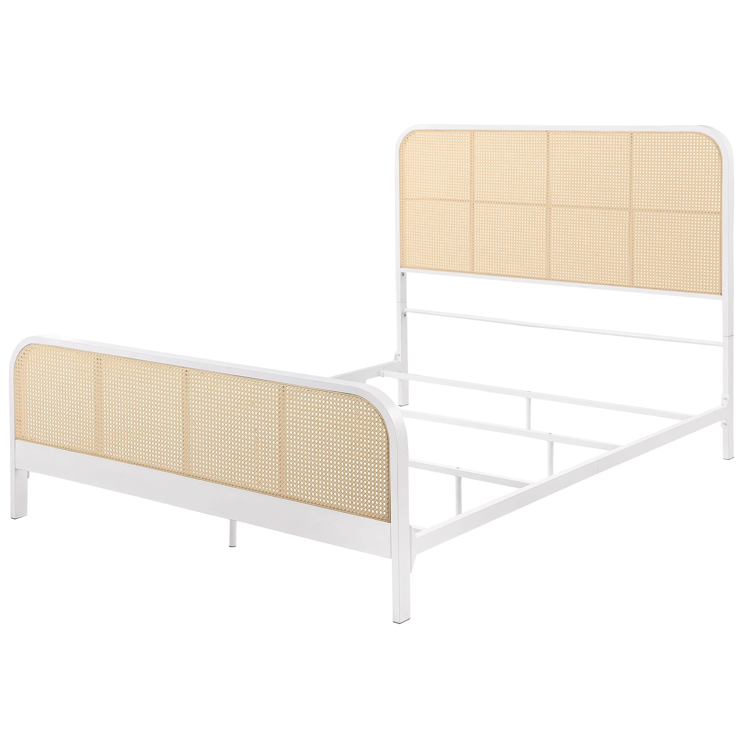 Coaster Furniture Lanewood 360251Q Open Cane Webbing Metal Queen Bed - White - Image 3