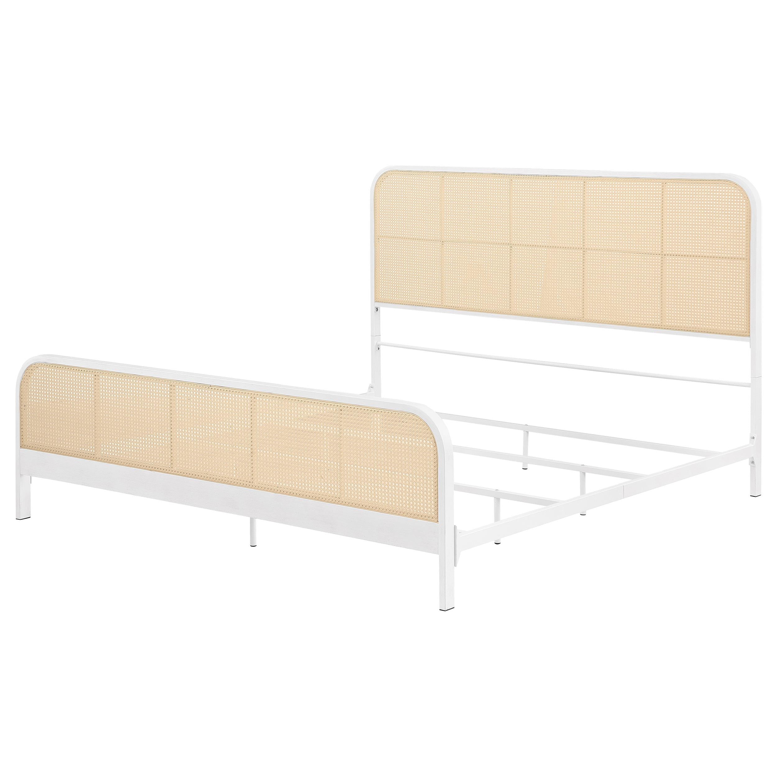 Coaster Furniture Lanewood 360251KE Open Cane Webbing Metal Eastern King Bed - White - Image 3