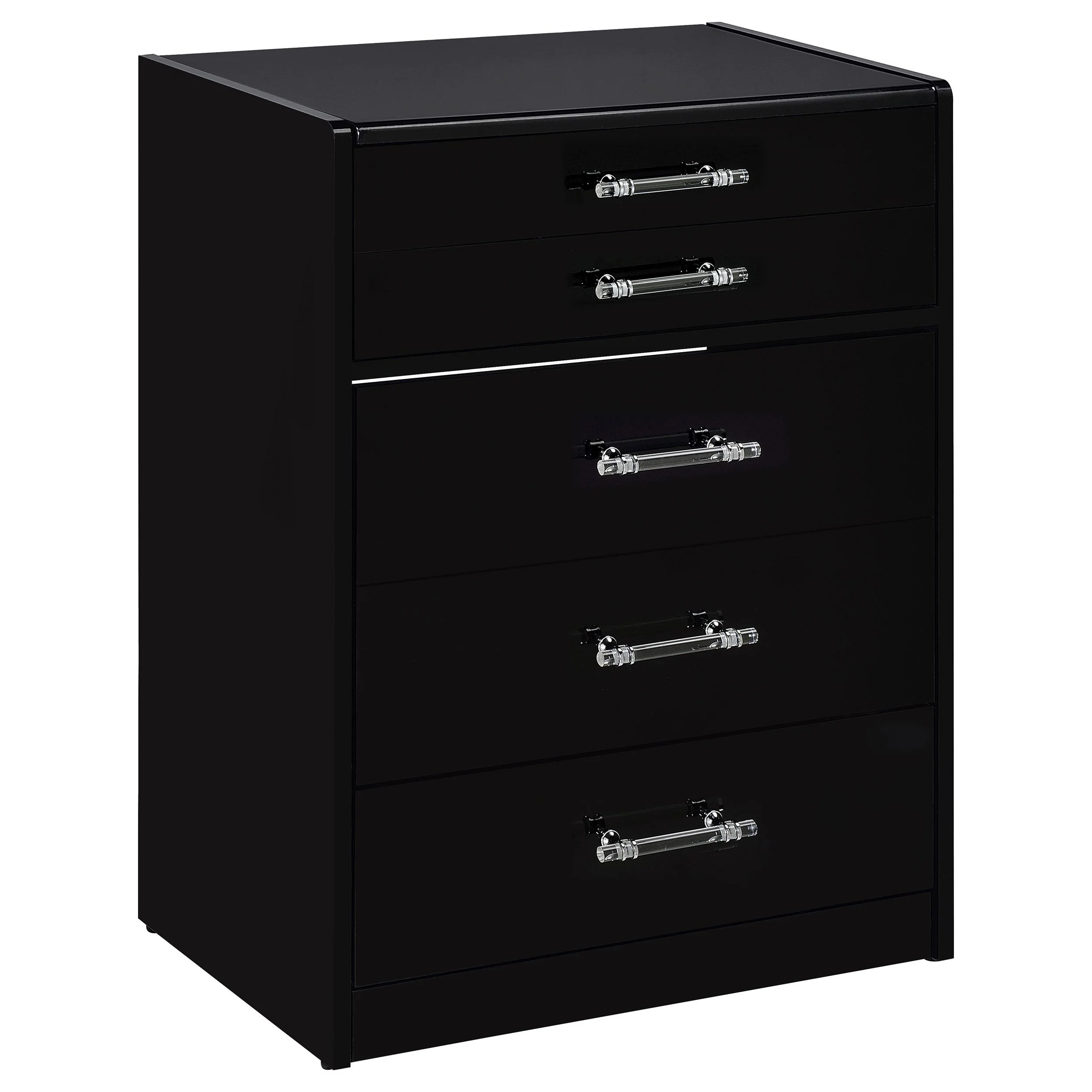 Coaster Furniture Danbury 930209 3-Drawer Makeup Vanity & Stool – Set Black High Gloss