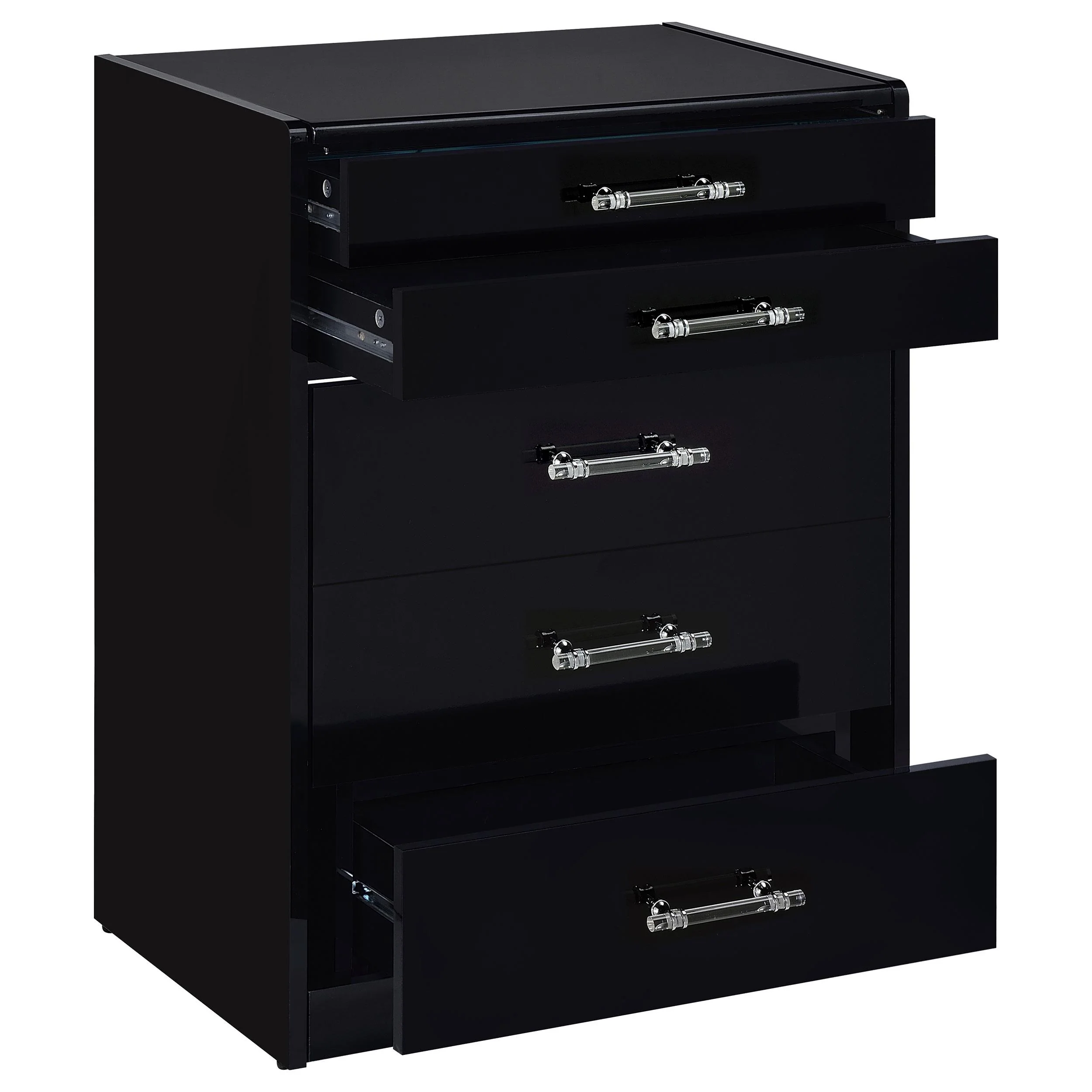 Coaster Furniture Danbury 930209 3-Drawer Makeup Vanity & Stool - Set Black High Gloss - Image 2