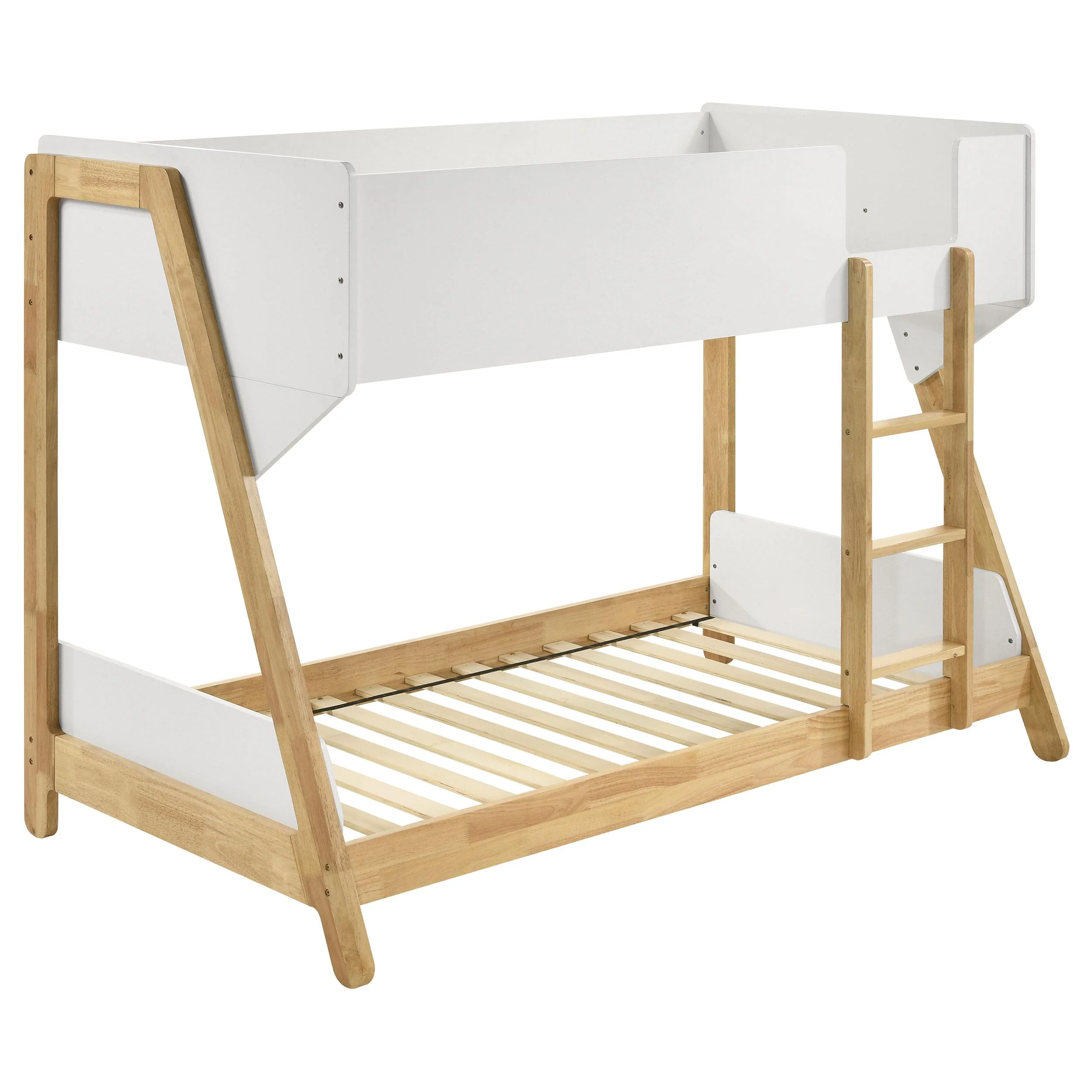 Coaster Furniture Wyatt 460510 Wood Twin Over Twin Bunk Bed – White and Natural