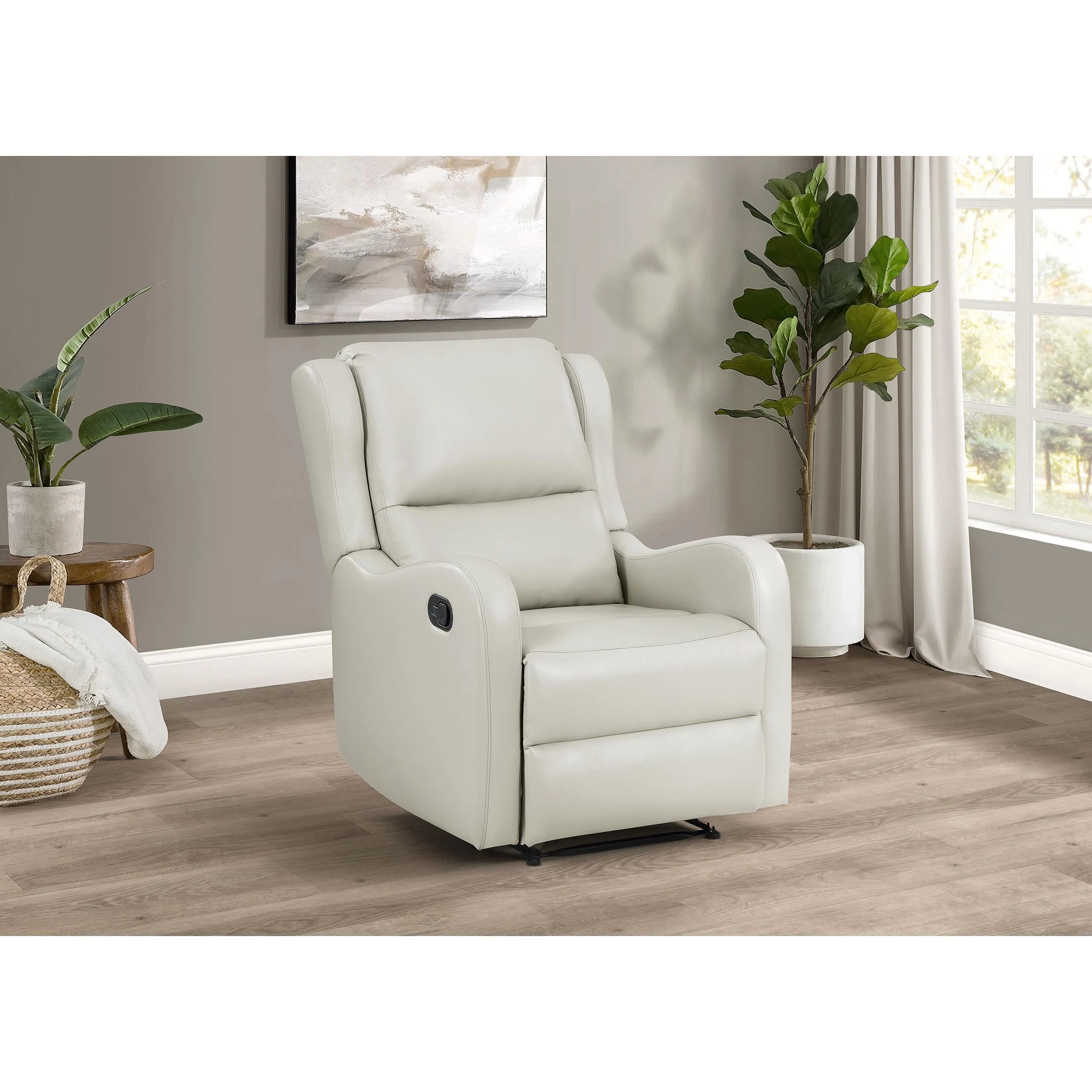 Coaster Furniture Kelsey 609373 Upholstered English Arm Recliner Chair - Ivory - Image 3