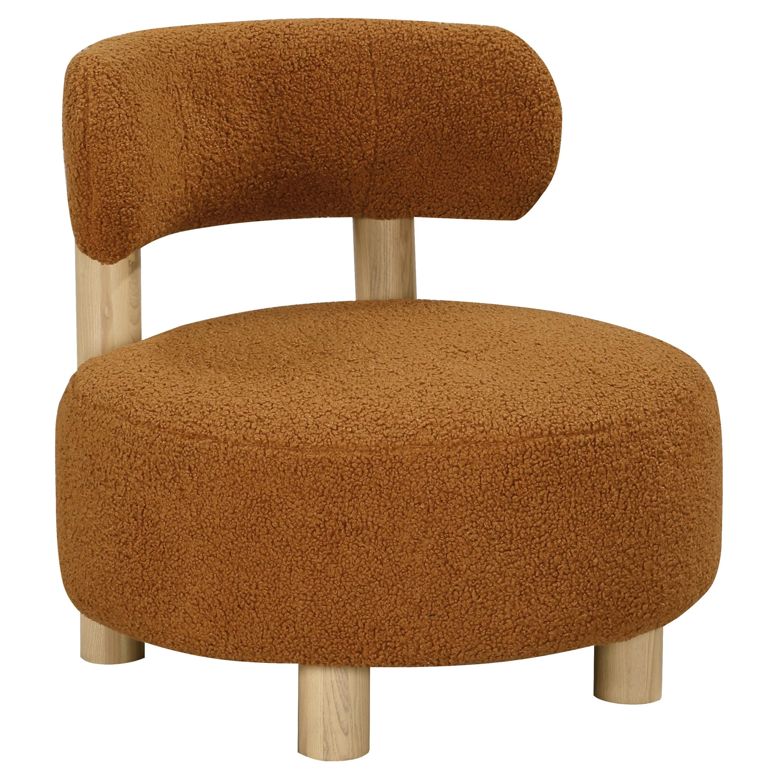 Coaster Furniture Zonie 903167 Boucle Upholstered Barrel Back Accent Chair – Orange