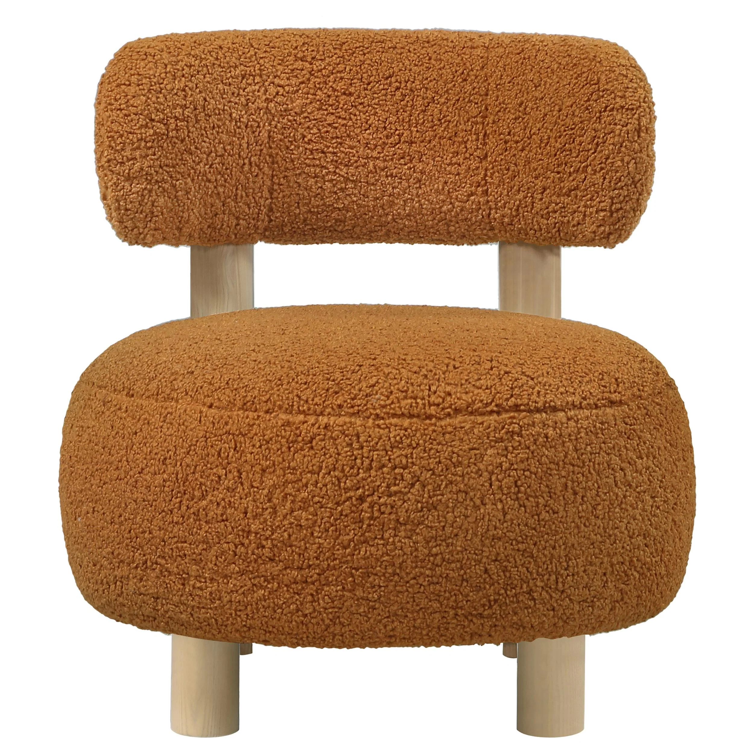 Coaster Furniture Zonie 903167 Boucle Upholstered Barrel Back Accent Chair - Orange - Image 2