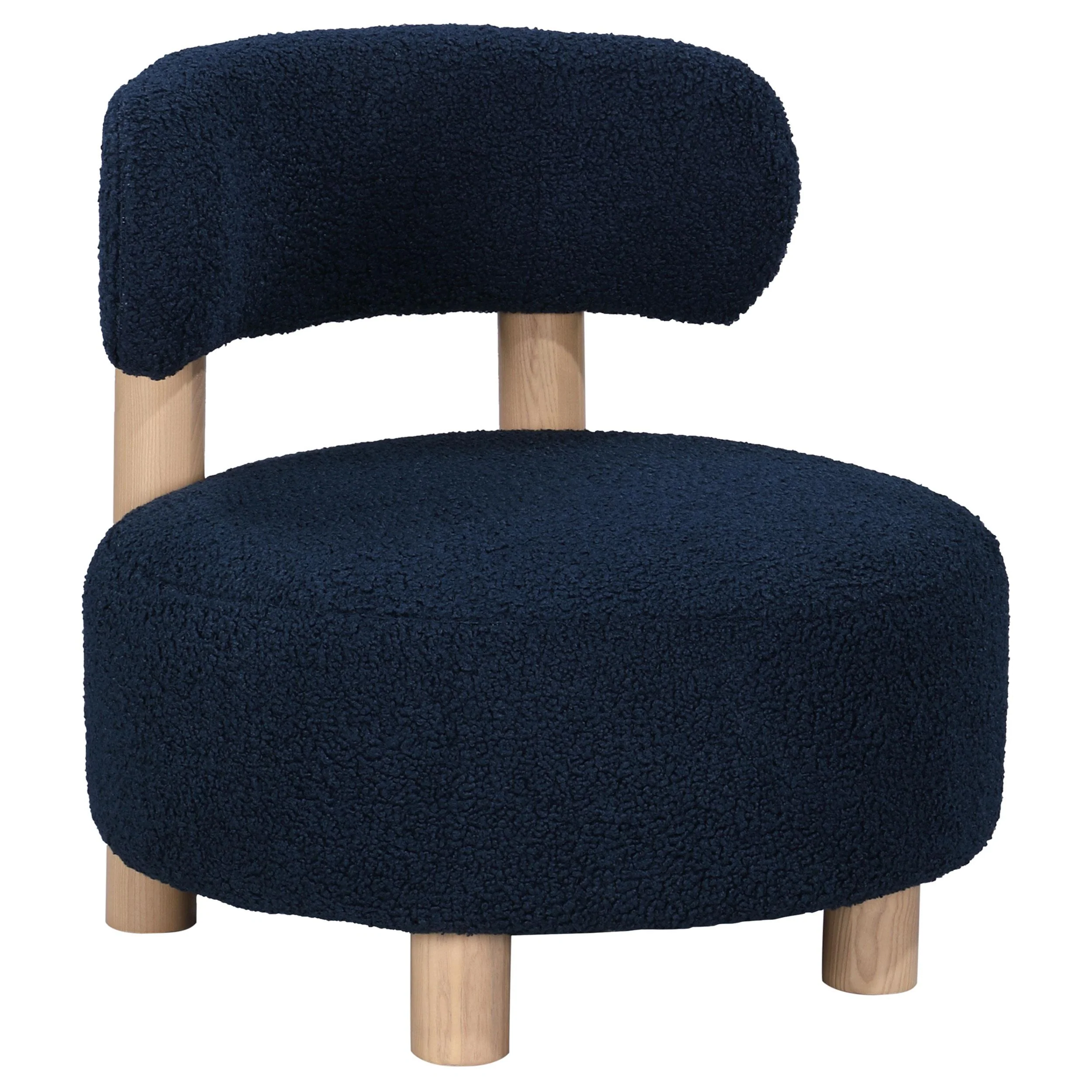 Coaster Furniture Zonie 903168 Boucle Upholstered Barrel Back Accent Chair - Blue - Image 1