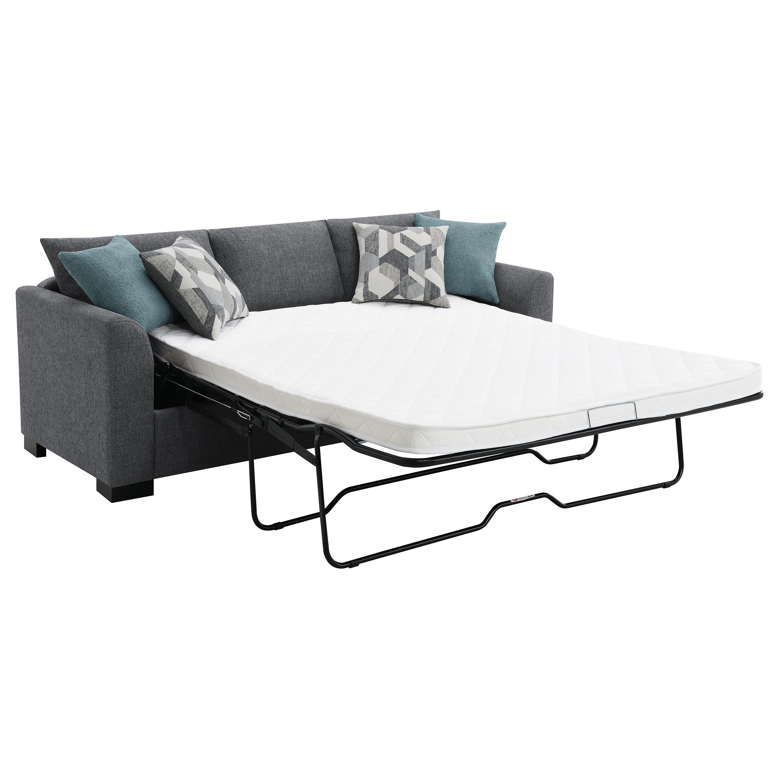 Coaster Furniture Storey 504779 Upholstered Sleeper Sectional Chaise Sofa - Grey - Image 3