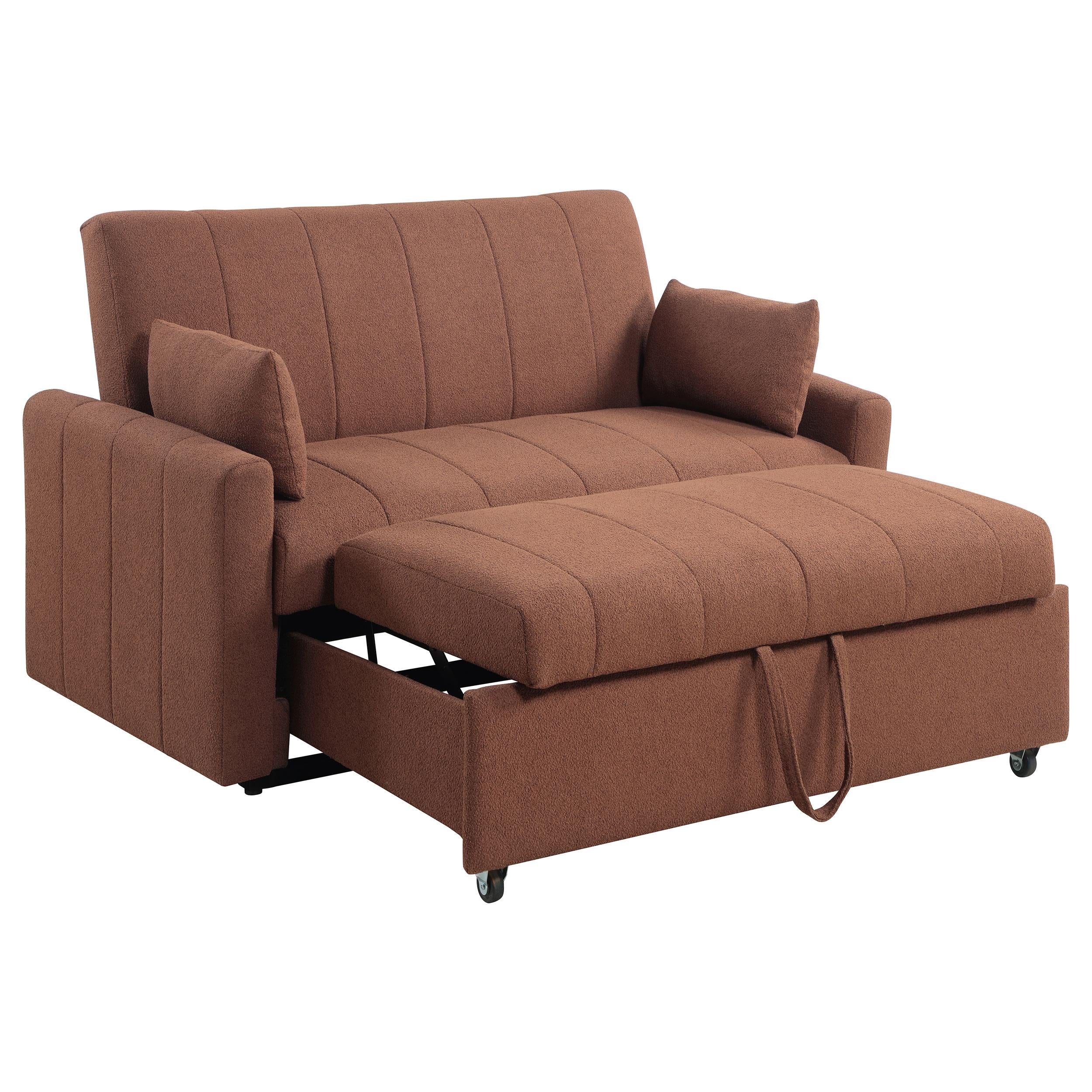 Coaster Furniture Portland 350145 Boucle Upholstered Sleeper Sofa Bed - Copper - Image 2