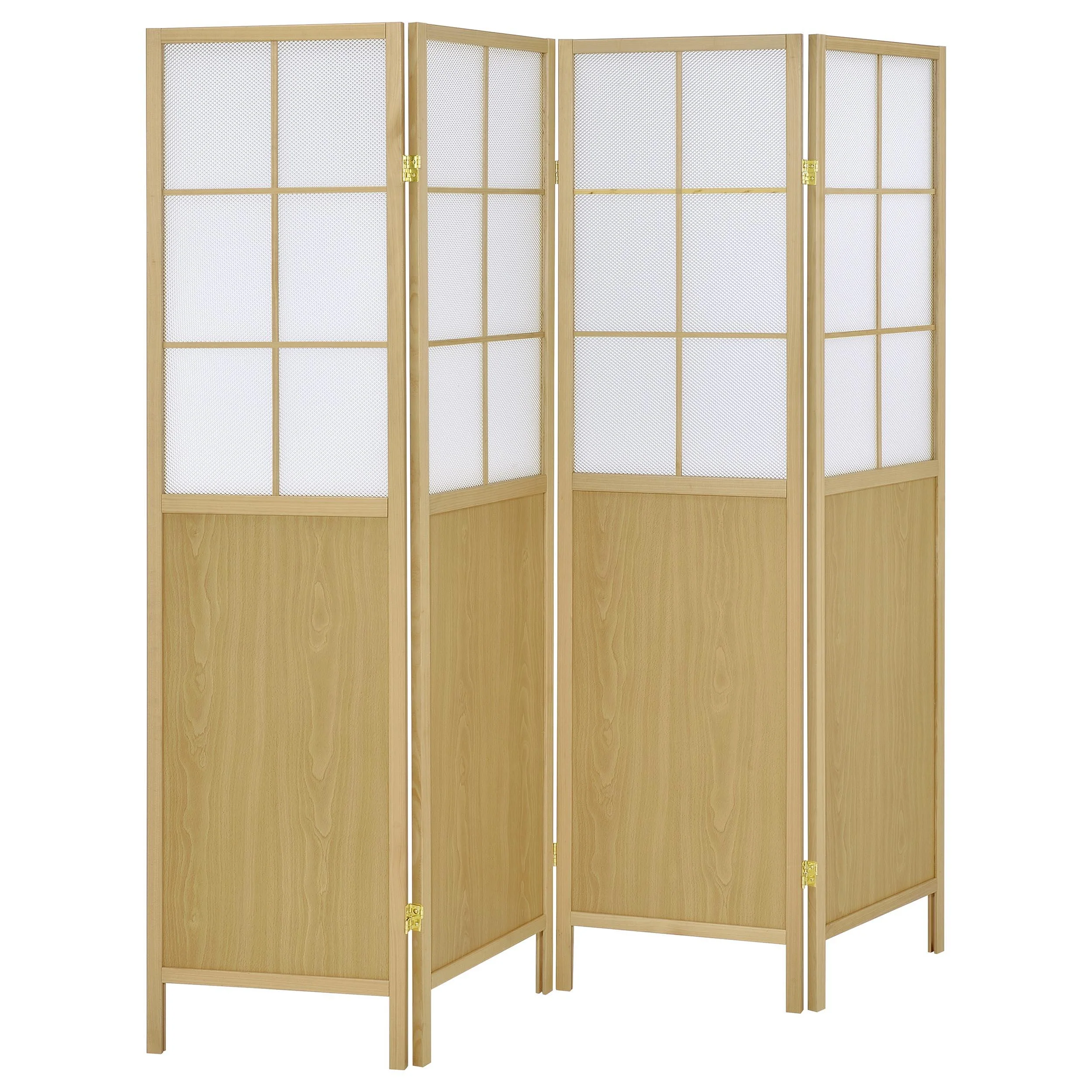 Coaster Furniture Edwards 960123 4-Panel Room Divider Folding Shoji Screen – Natural
