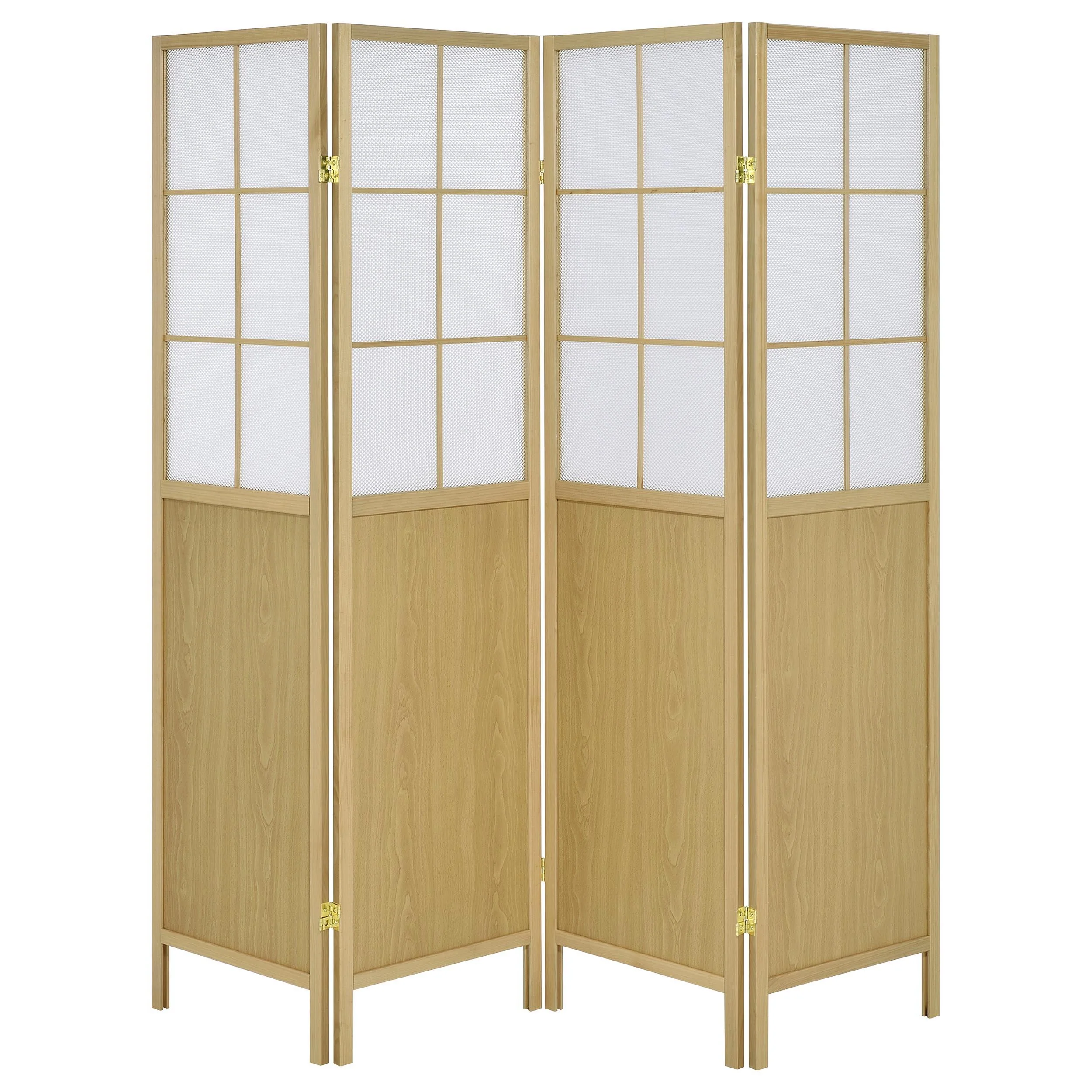Coaster Furniture Edwards 960123 4-Panel Room Divider Folding Shoji Screen - Natural - Image 2
