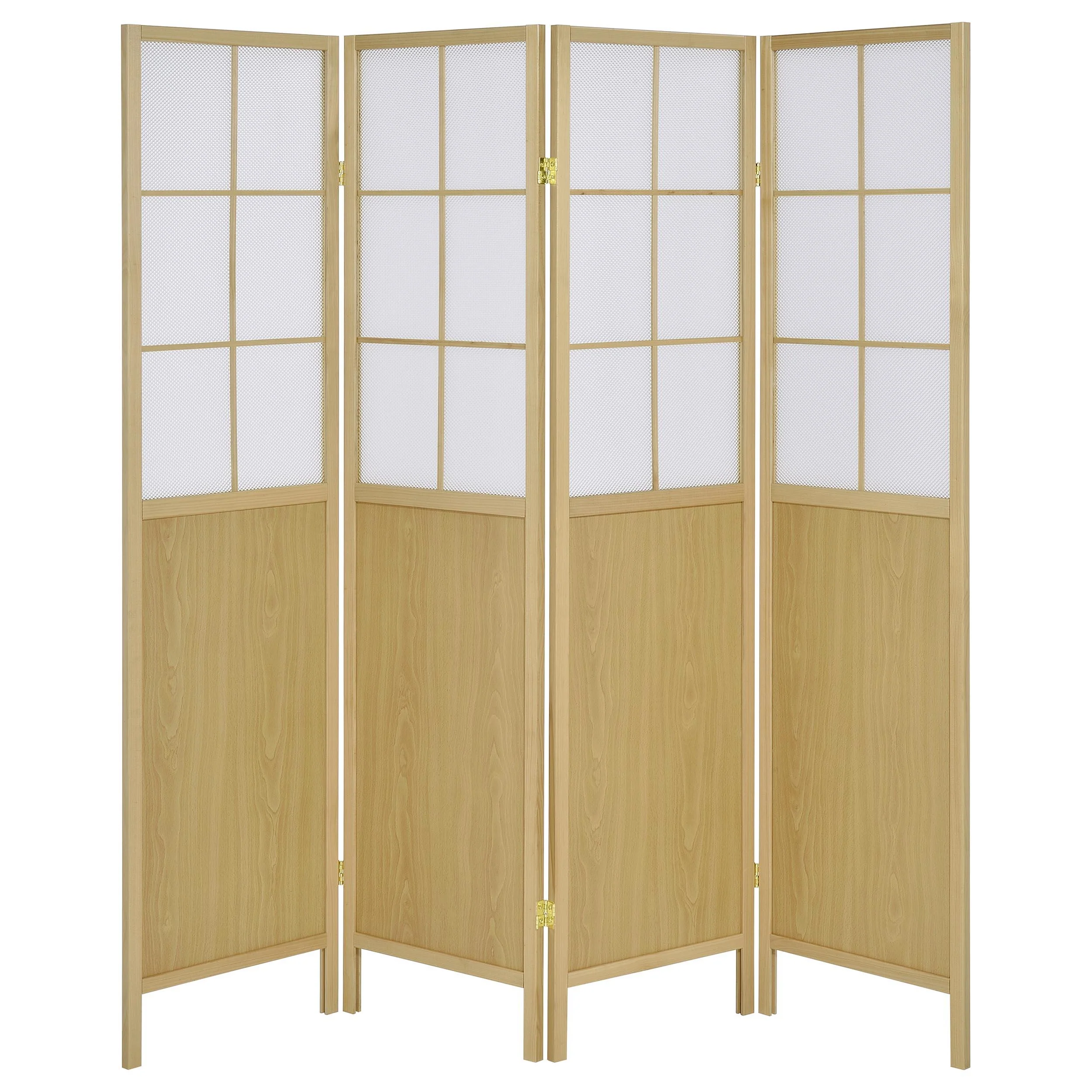 Coaster Furniture Edwards 960123 4-Panel Room Divider Folding Shoji Screen - Natural - Image 3
